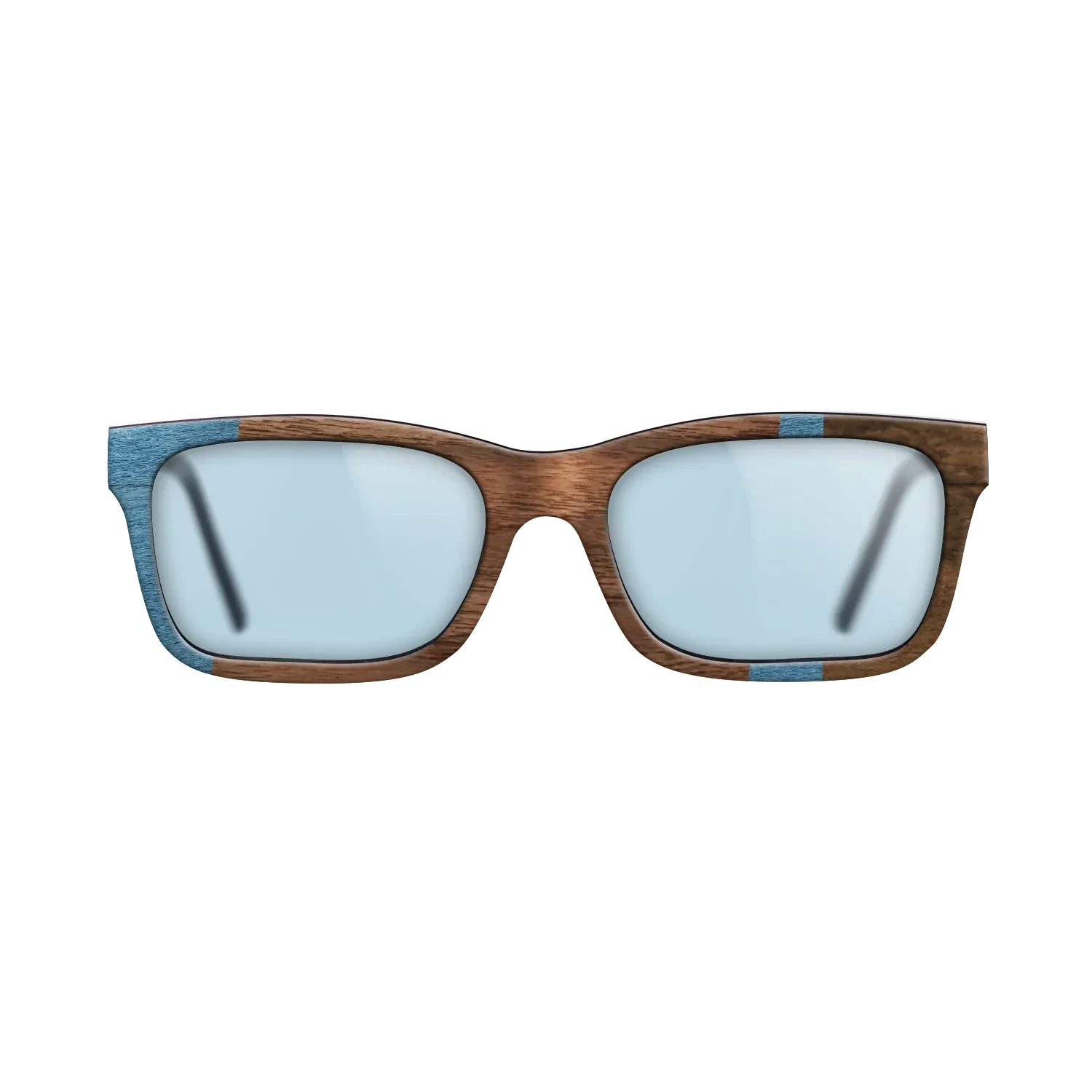 Walnut Claro Dark,Poplar Dyed: Blue Denim,Ziricote Dark Quartered: Wedge - The Sage - Rectangle - 1708 - SIRIS wood optic