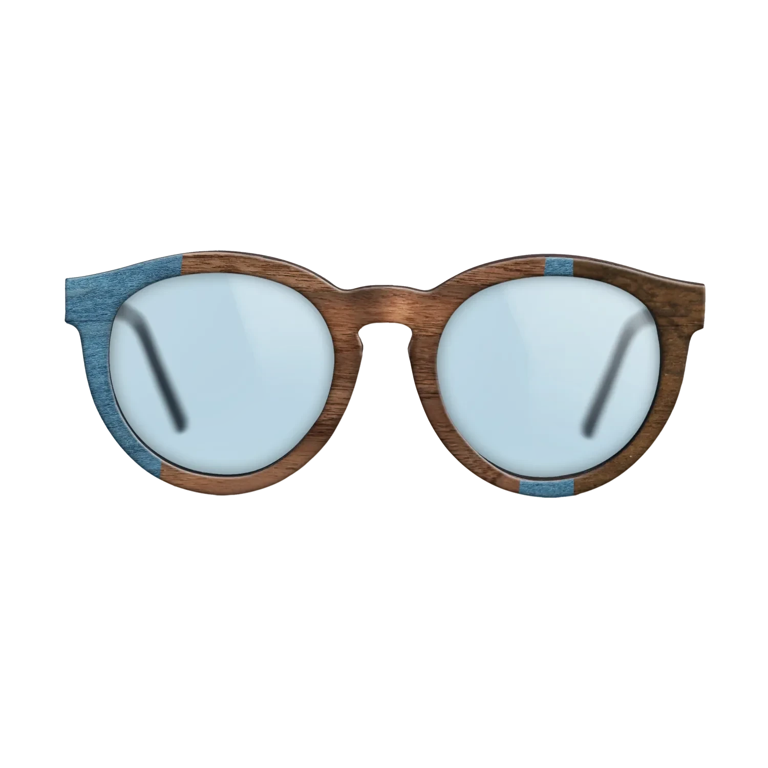 Walnut Claro Dark,Poplar Dyed: Blue Denim,Ziricote Dark Quartered: Wedge - The Rebel - Round - 1708 - SIRIS wood optic