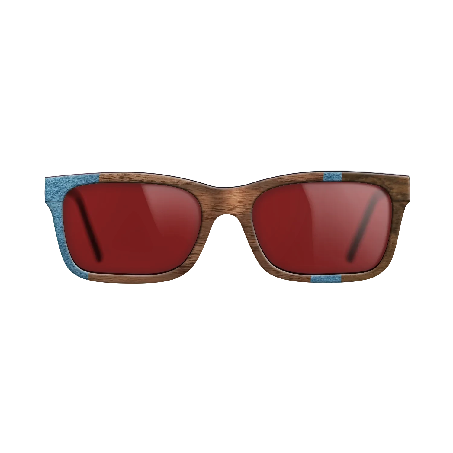 Walnut Claro Dark,Poplar Dyed: Blue Denim,Ziricote Dark Quartered: Wedge - The Sage - Rectangle - 1708 - SIRIS wood optic