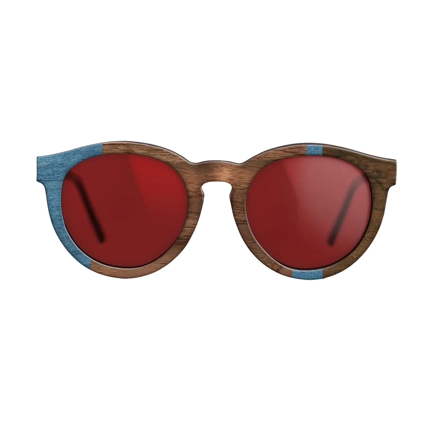Walnut Claro Dark,Poplar Dyed: Blue Denim,Ziricote Dark Quartered: Wedge - The Rebel - Round - 1708 - SIRIS wood optic