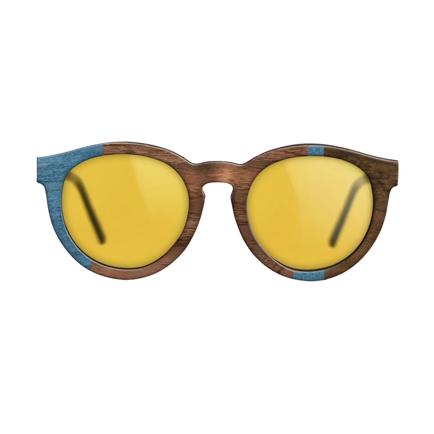 Walnut Claro Dark,Poplar Dyed: Blue Denim,Ziricote Dark Quartered: Wedge - The Rebel - Round - 1708 - SIRIS wood optic