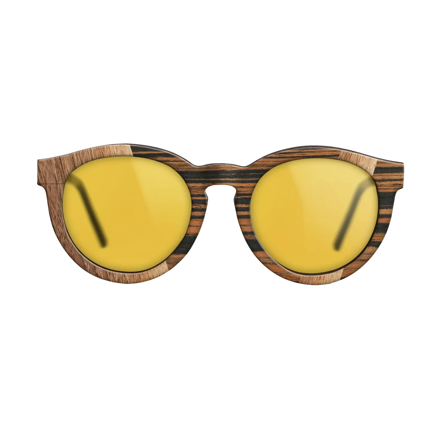 Walnut Claro Light,Royal White Ebony,Fumed Eucalyptus,Italian Ebony: Angle Cut - The Rebel - Round - 1184 - SIRIS wood optic