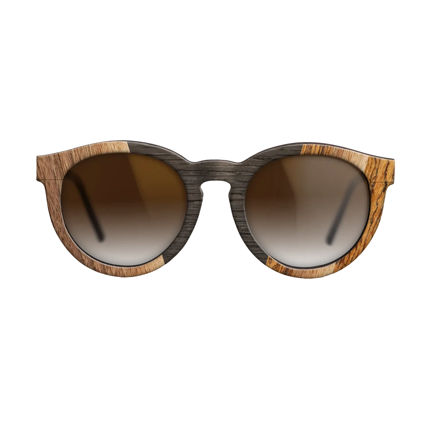 Walnut Claro Dark,Fumed Oak,Bocote: Angle Cut - The Rebel - Round - 1749 - SIRIS wood optic