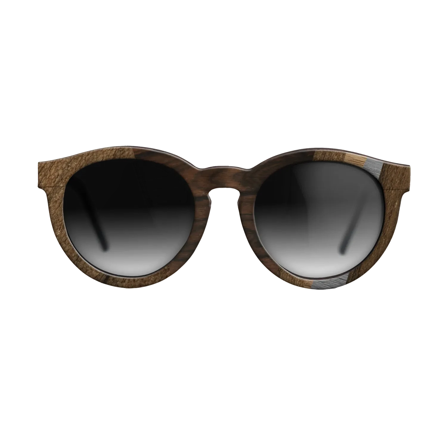 Poplar Dyed: Grey,Ziricote Dark Quartered,Walnut: Straight Grain: Angle Cut - The Rebel - Round - 1675 - SIRIS wood optic