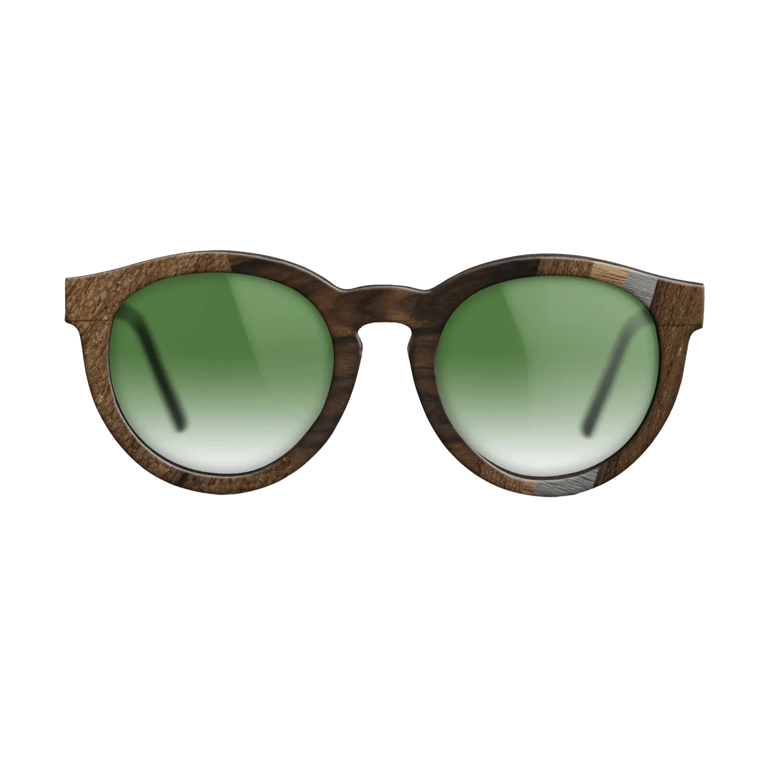 Poplar Dyed: Grey,Ziricote Dark Quartered,Walnut: Straight Grain: Angle Cut - The Rebel - Round - 1675 - SIRIS wood optic