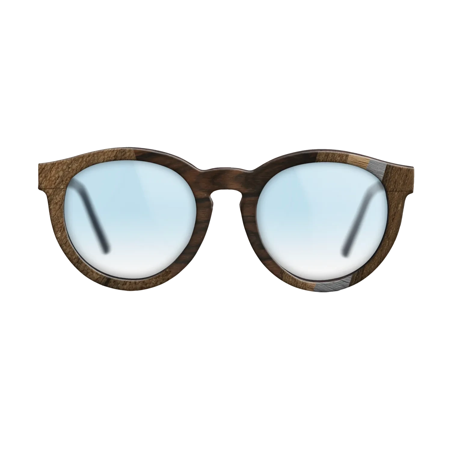 Poplar Dyed: Grey,Ziricote Dark Quartered,Walnut: Straight Grain: Angle Cut - The Rebel - Round - 1675 - SIRIS wood optic