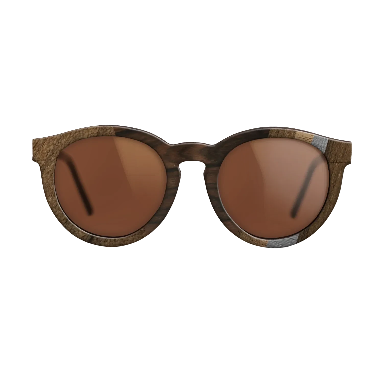 Poplar Dyed: Grey,Ziricote Dark Quartered,Walnut: Straight Grain: Angle Cut - The Rebel - Round - 1675 - SIRIS wood optic