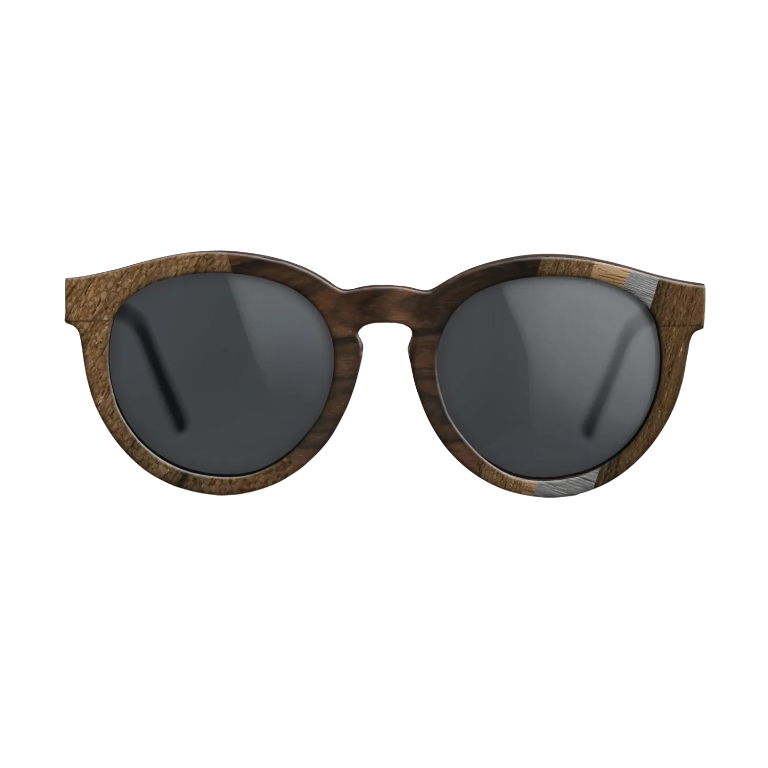 Poplar Dyed: Grey,Ziricote Dark Quartered,Walnut: Straight Grain: Angle Cut - The Rebel - Round - 1675 - SIRIS wood optic