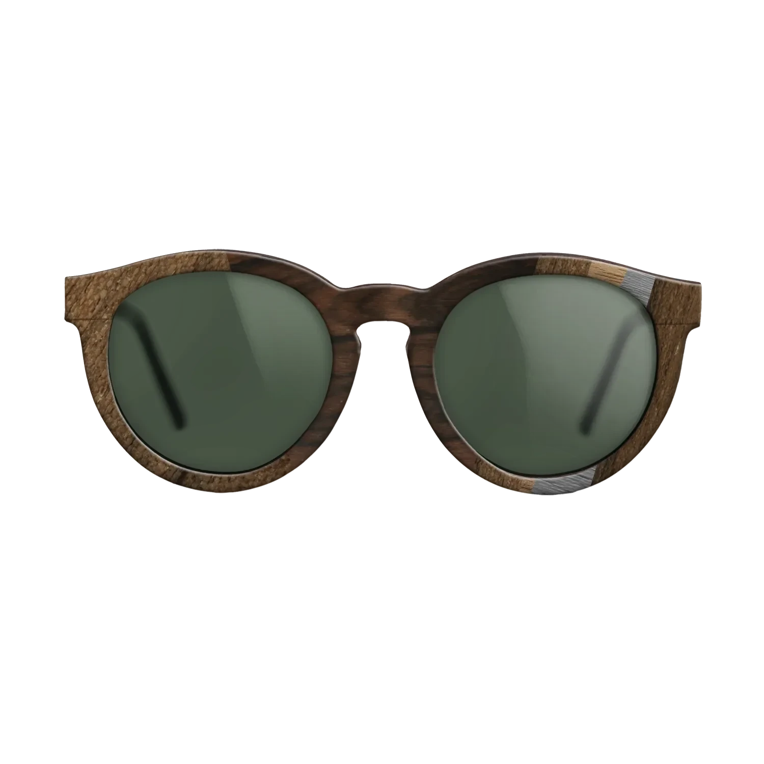 Poplar Dyed: Grey,Ziricote Dark Quartered,Walnut: Straight Grain: Angle Cut - The Rebel - Round - 1675 - SIRIS wood optic