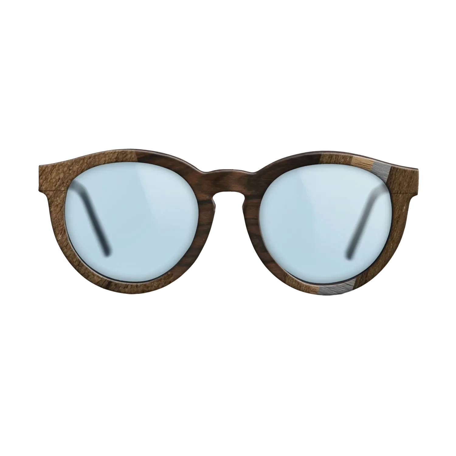 Poplar Dyed: Grey,Ziricote Dark Quartered,Walnut: Straight Grain: Angle Cut - The Rebel - Round - 1675 - SIRIS wood optic