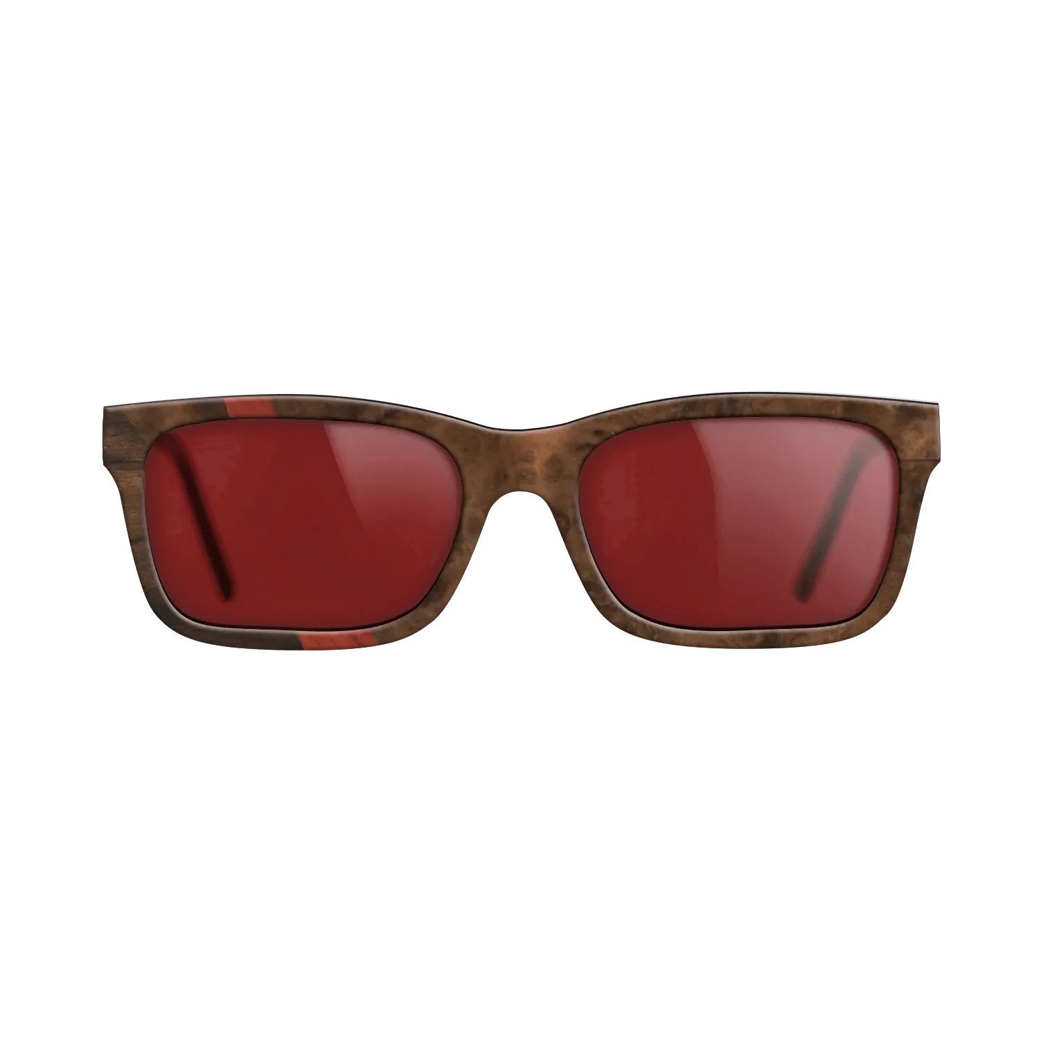 Olive Burl,Ziricote Dark Quartered,Walnut Burl,Poplar Dyed: Red: Wedge - The Sage - Rectangle - 792 - SIRIS wood optic