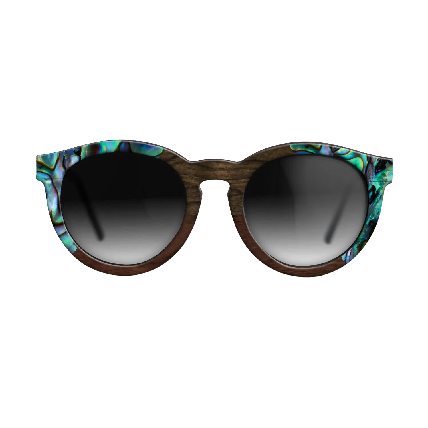Walnut Claro Dark,Abalone Shell,Ziricote Dark Quartered,Walnut Claro Light: Angle Cut - The Rebel - Round - 1450 - SIRIS wood optic