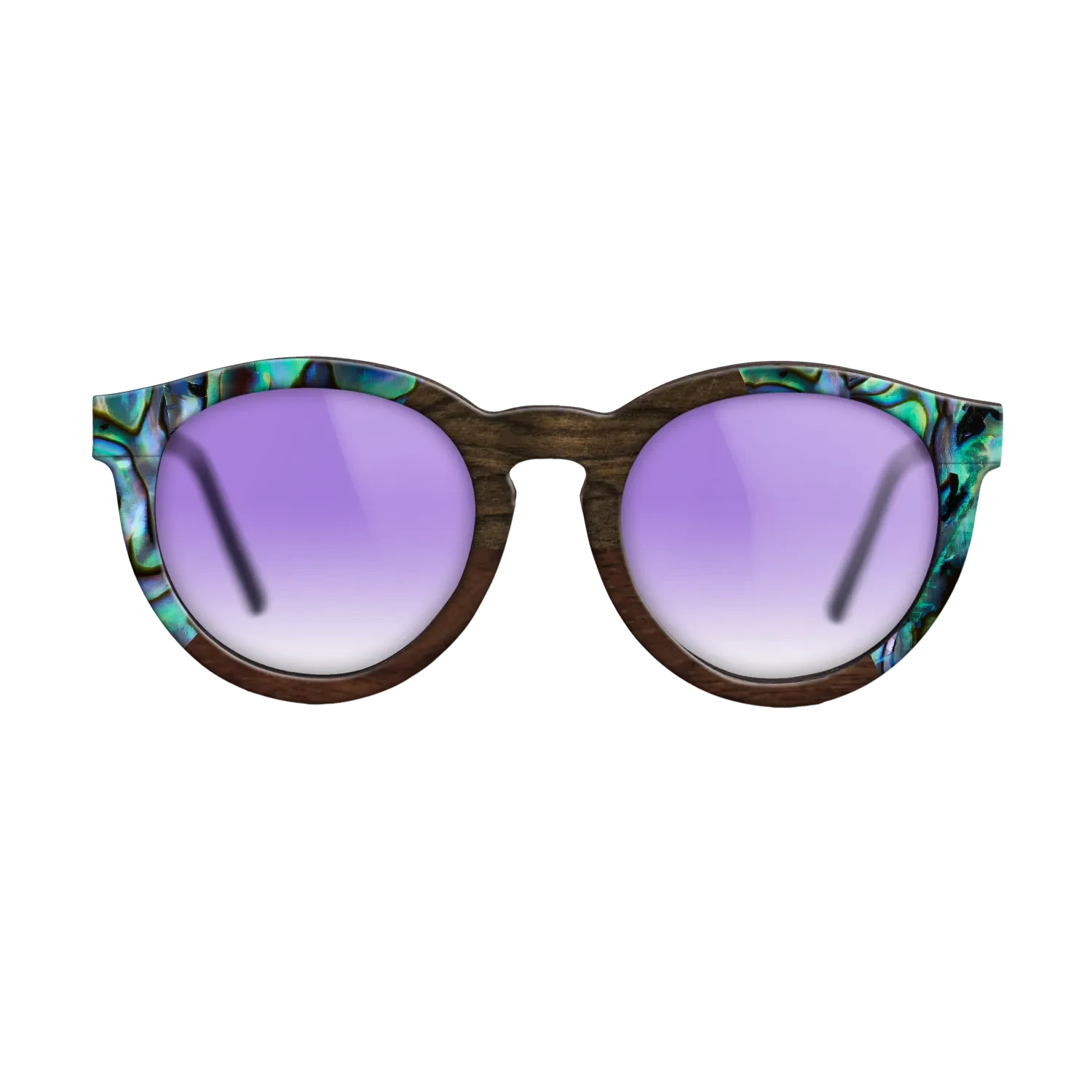 Walnut Claro Dark,Abalone Shell,Ziricote Dark Quartered,Walnut Claro Light: Angle Cut - The Rebel - Round - 1450 - SIRIS wood optic