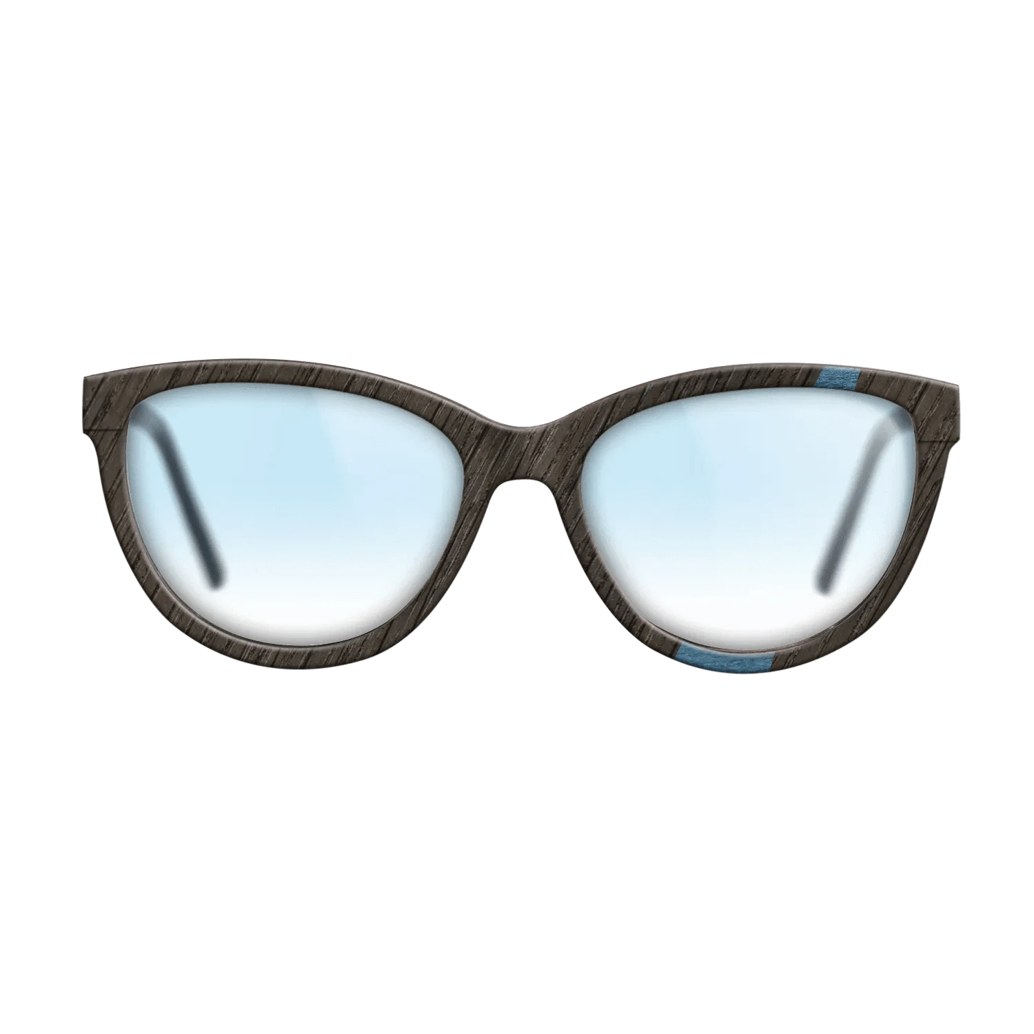 Walnut: Straight Grain,Fumed Oak,Poplar Dyed: Blue Denim: Wedge - The Maiden - Cat - 1143 - SIRIS wood optic
