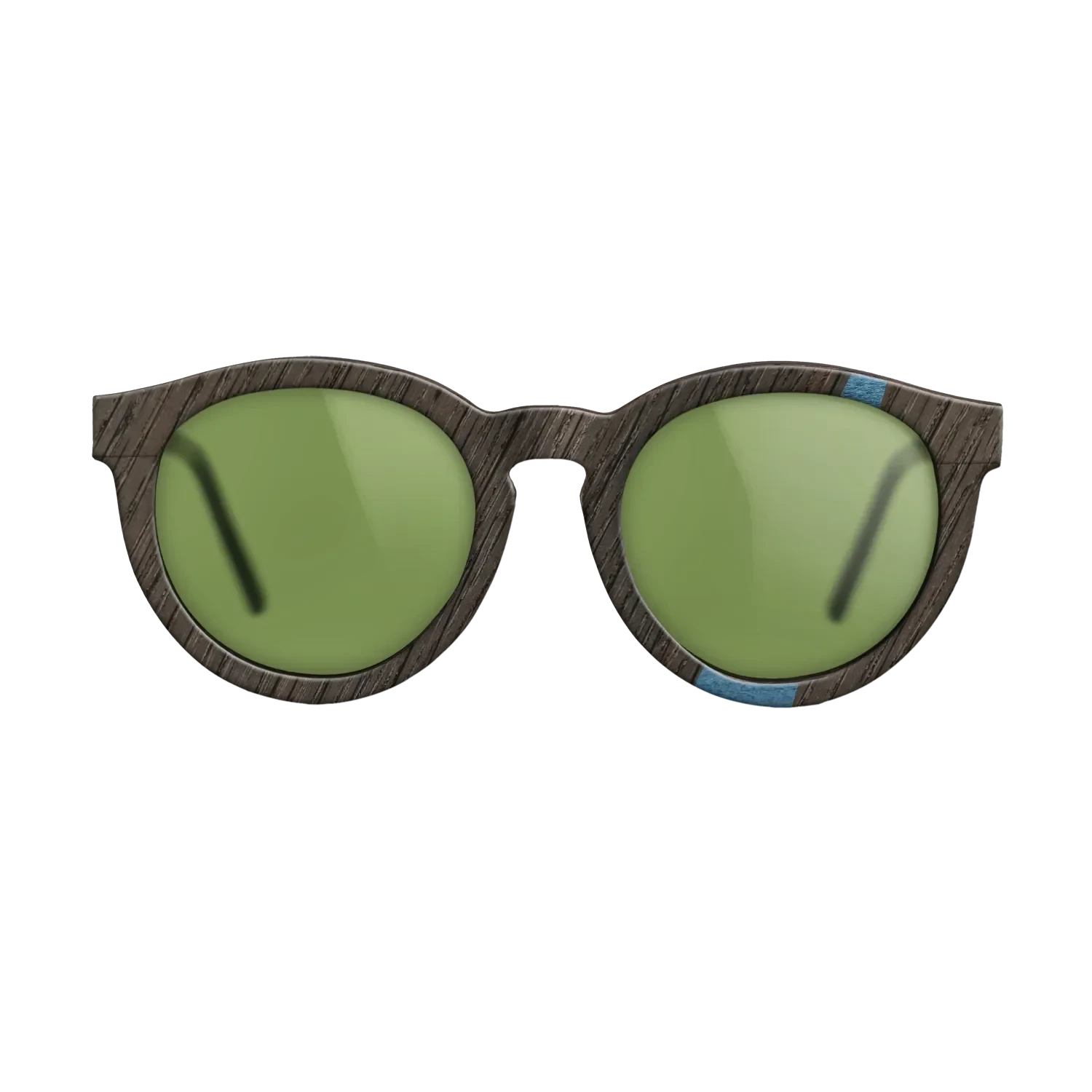 Walnut: Straight Grain,Fumed Oak,Poplar Dyed: Blue Denim: Wedge - The Rebel - Round - 1143 - SIRIS wood optic