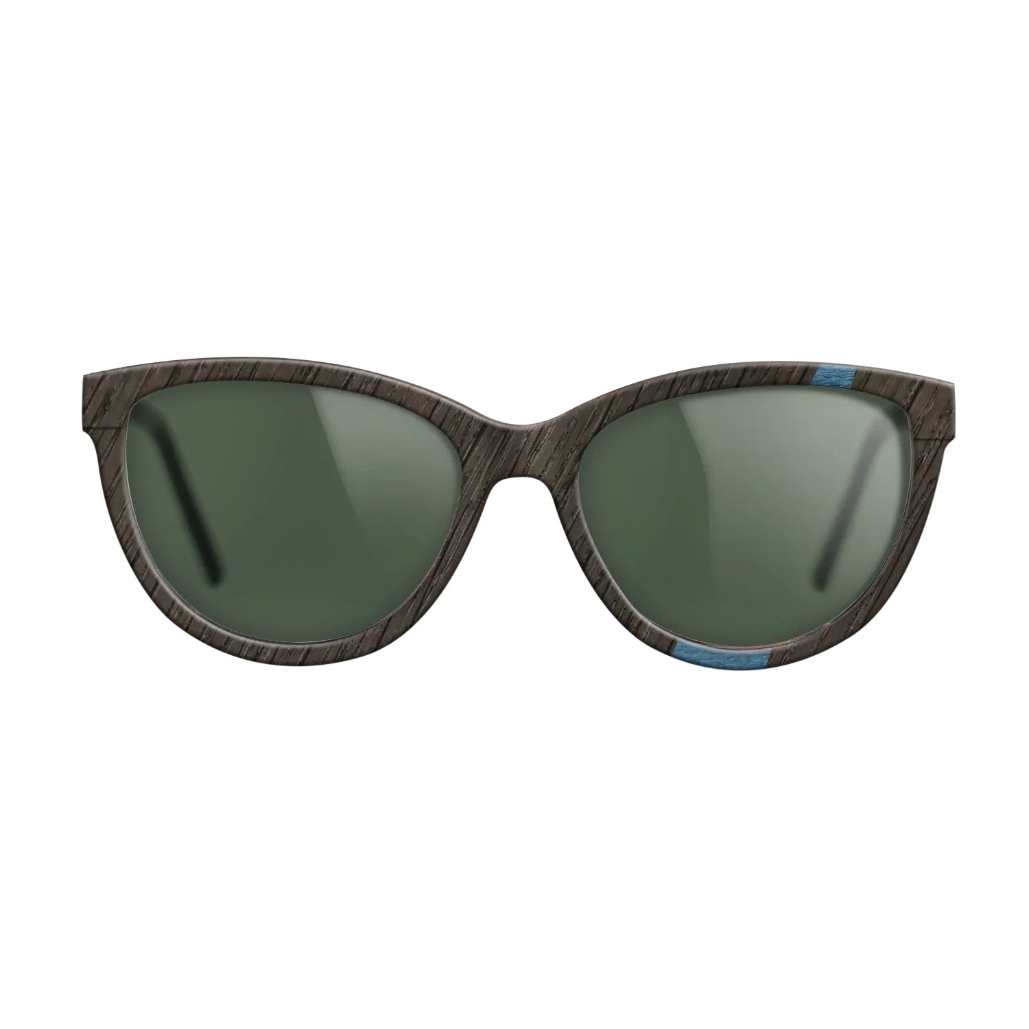 Walnut: Straight Grain,Fumed Oak,Poplar Dyed: Blue Denim: Wedge - The Maiden - Cat - 1143 - SIRIS wood optic
