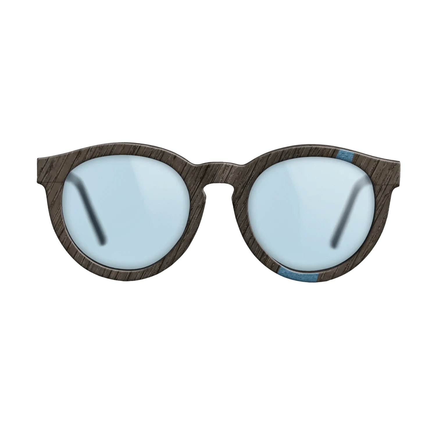 Walnut: Straight Grain,Fumed Oak,Poplar Dyed: Blue Denim: Wedge - The Rebel - Round - 1143 - SIRIS wood optic