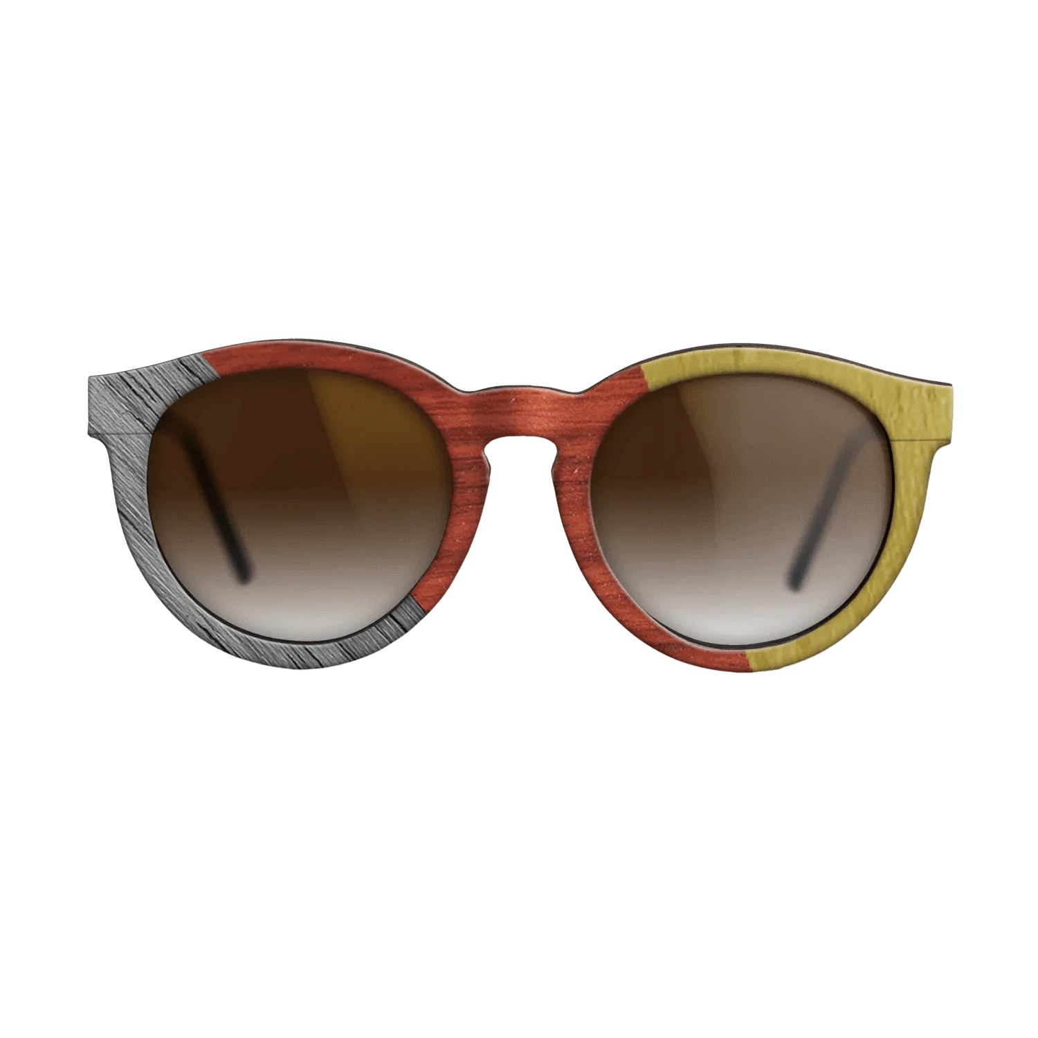 Poplar Dyed: Grey,Poplar Dyed: Red,Poplar Dyed: Yellow: Angle Cut - The Rebel - Round - 1597 - SIRIS wood optic