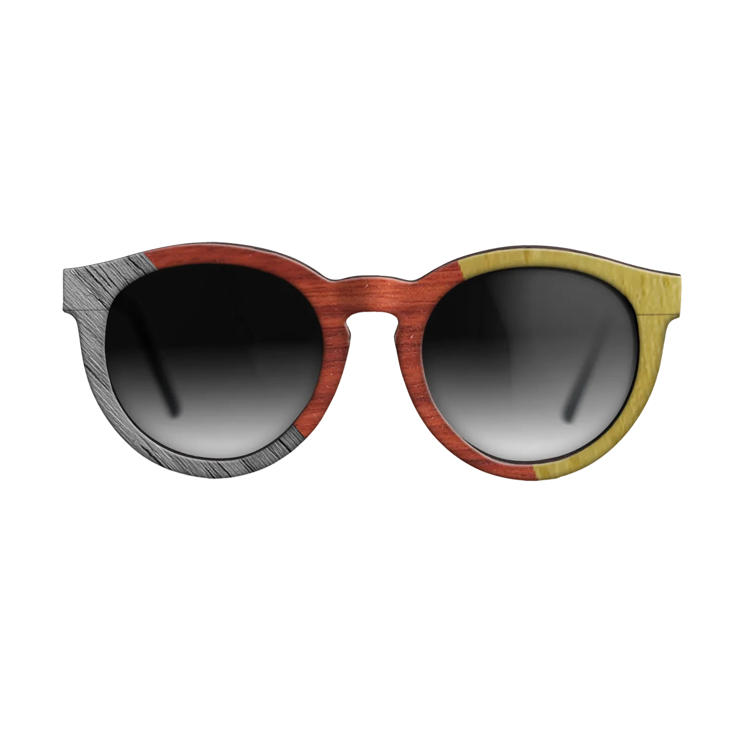 Poplar Dyed: Grey,Poplar Dyed: Red,Poplar Dyed: Yellow: Angle Cut - The Rebel - Round - 1597 - SIRIS wood optic