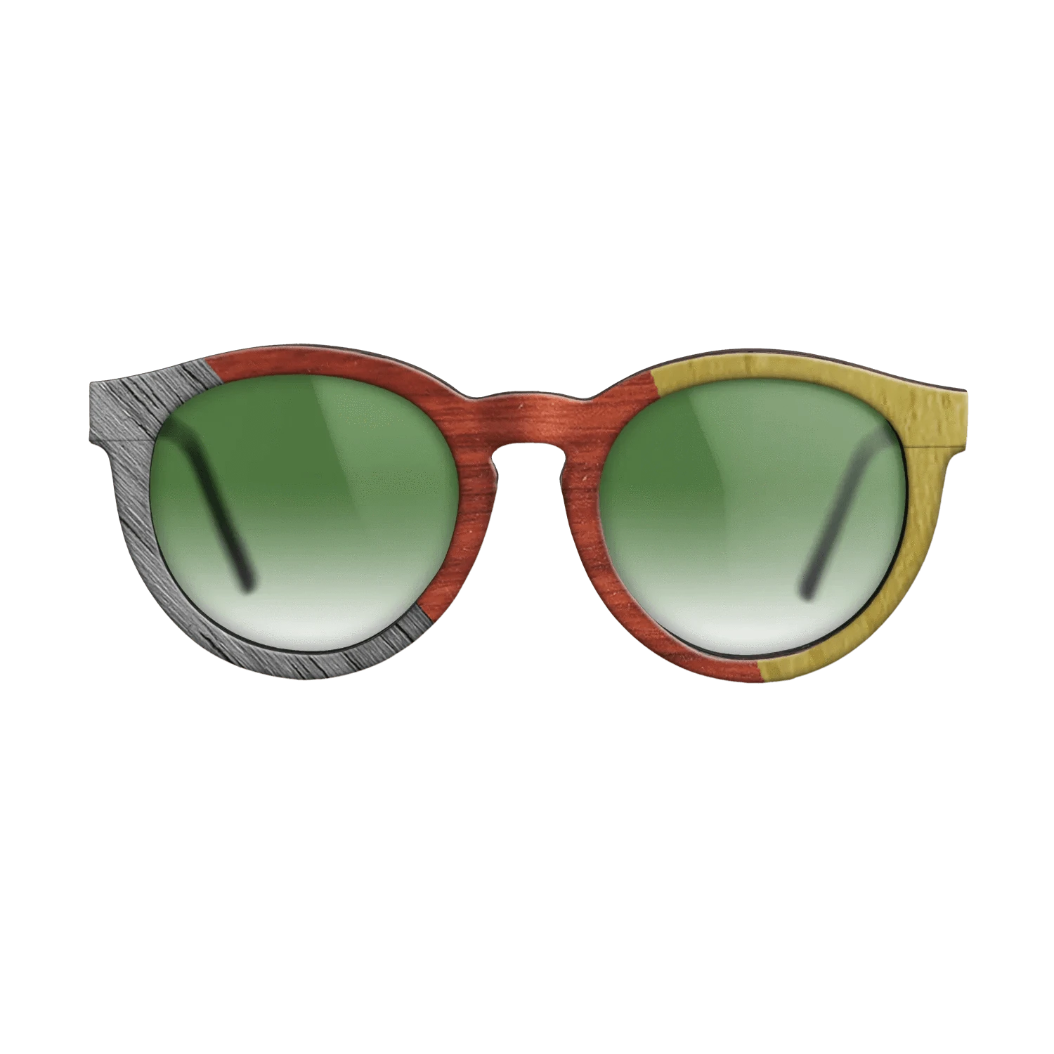 Poplar Dyed: Grey,Poplar Dyed: Red,Poplar Dyed: Yellow: Angle Cut - The Rebel - Round - 1597 - SIRIS wood optic