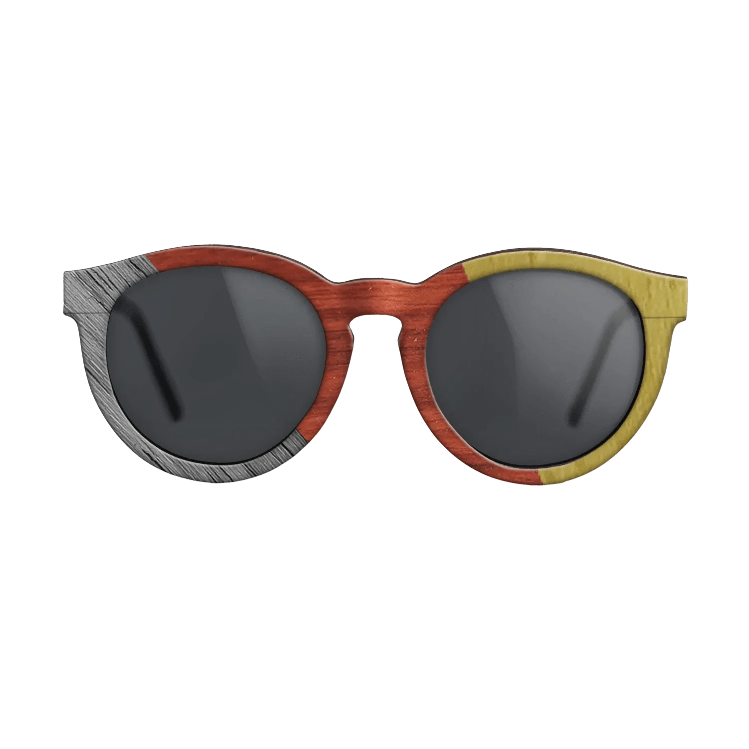 Poplar Dyed: Grey,Poplar Dyed: Red,Poplar Dyed: Yellow: Angle Cut - The Rebel - Round - 1597 - SIRIS wood optic