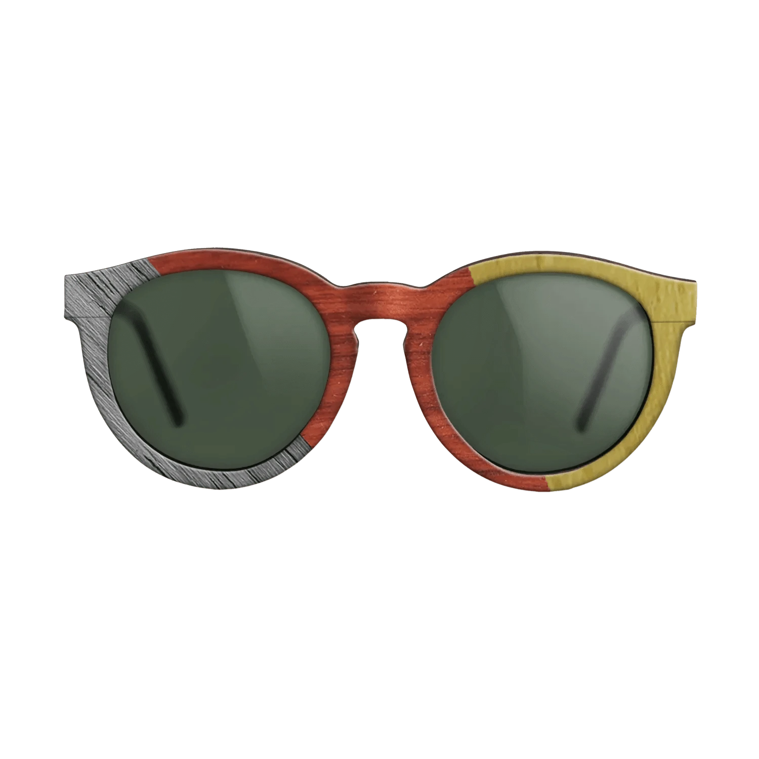 Poplar Dyed: Grey,Poplar Dyed: Red,Poplar Dyed: Yellow: Angle Cut - The Rebel - Round - 1597 - SIRIS wood optic