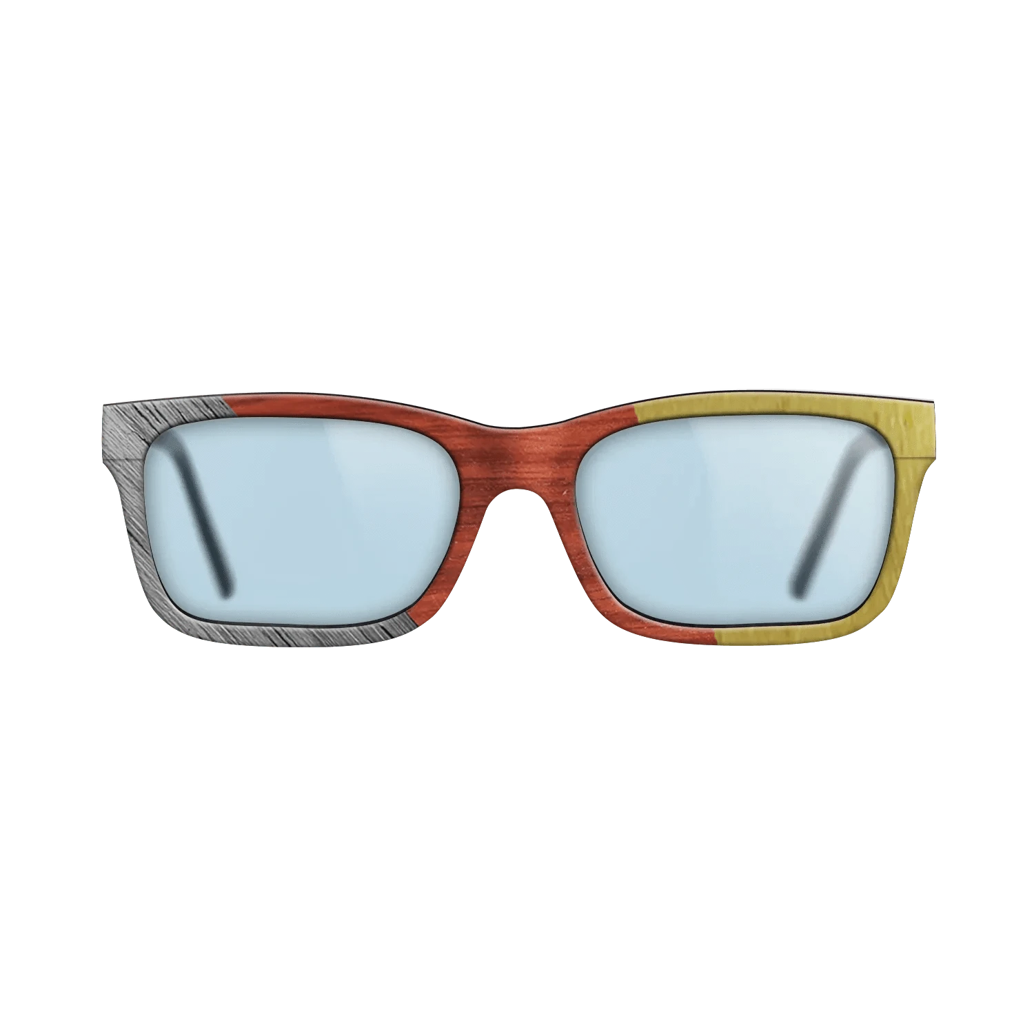 Poplar Dyed: Grey,Poplar Dyed: Red,Poplar Dyed: Yellow: Angle Cut - The Sage - Rectangle - 1597 - SIRIS wood optic