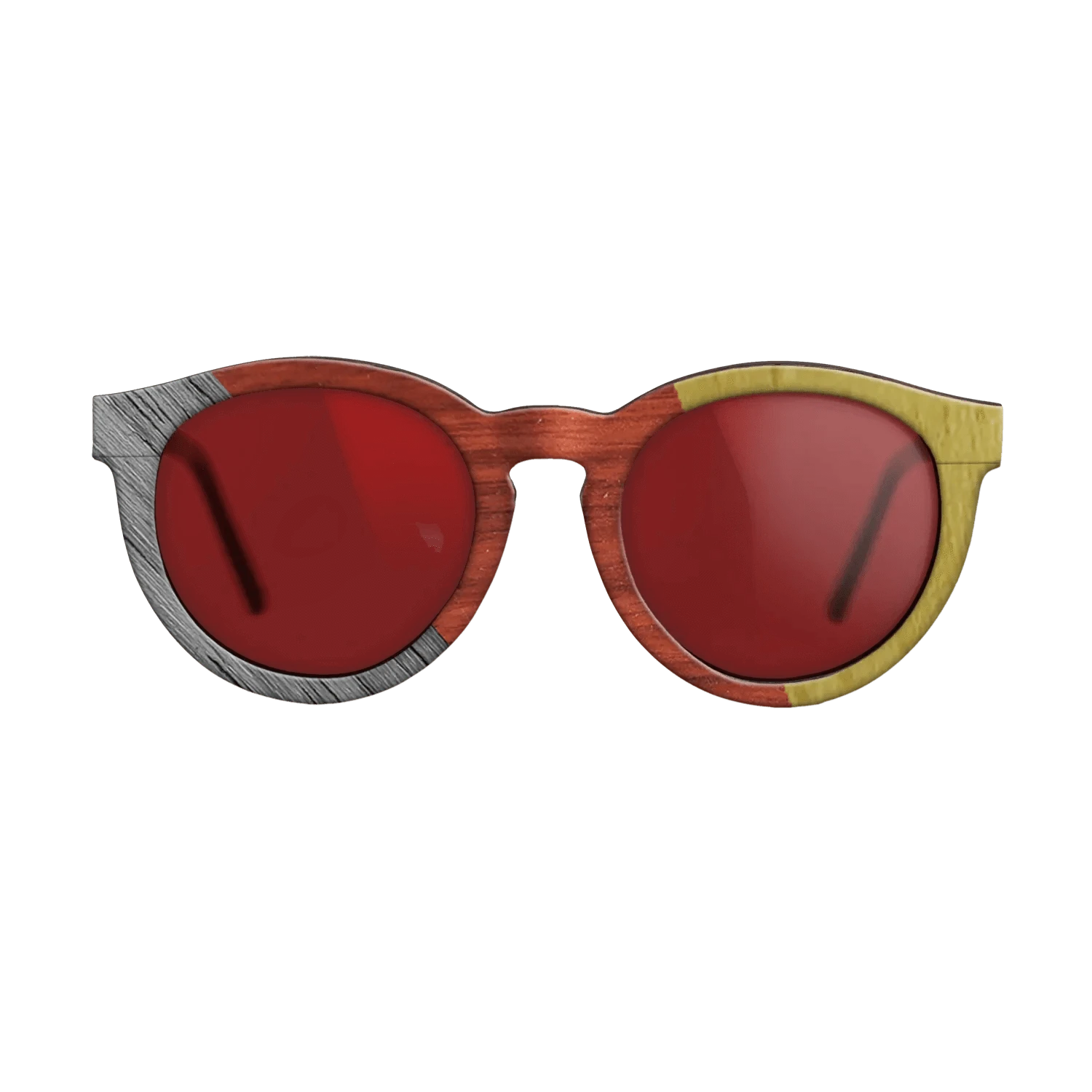 Poplar Dyed: Grey,Poplar Dyed: Red,Poplar Dyed: Yellow: Angle Cut - The Rebel - Round - 1597 - SIRIS wood optic