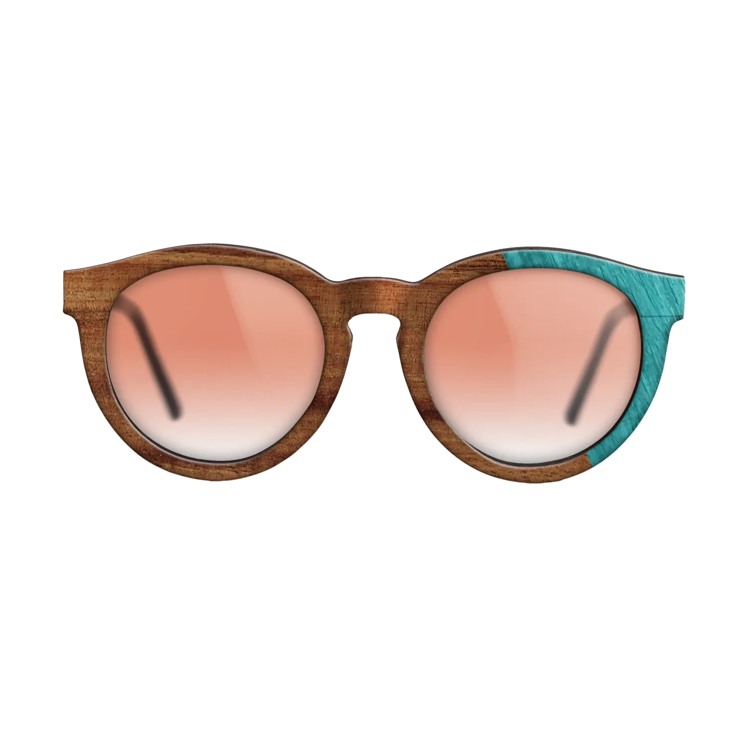 Koa,Poplar Dyed: Turquoise: Dicut - The Rebel - Round - 1755 - SIRIS wood optic
