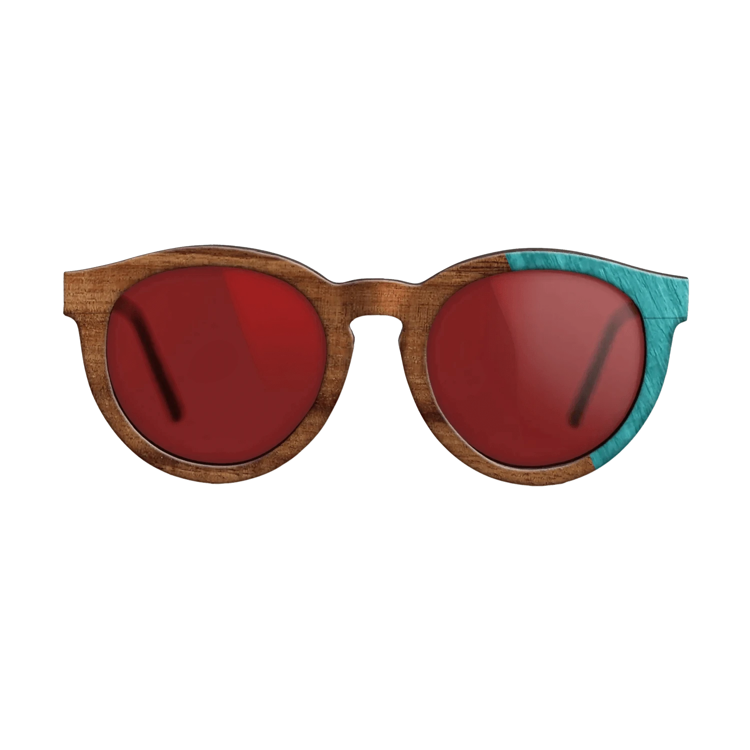 Koa,Poplar Dyed: Turquoise: Dicut - The Rebel - Round - 1755 - SIRIS wood optic