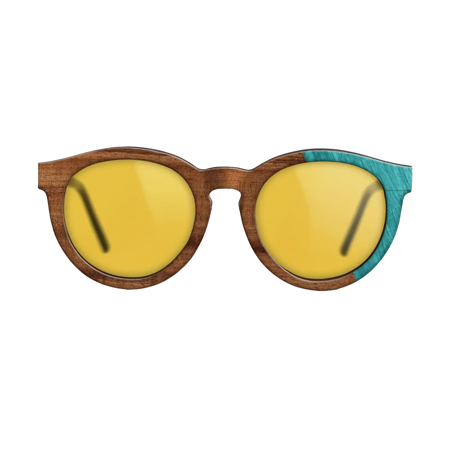 Koa,Poplar Dyed: Turquoise: Dicut - The Rebel - Round - 1755 - SIRIS wood optic