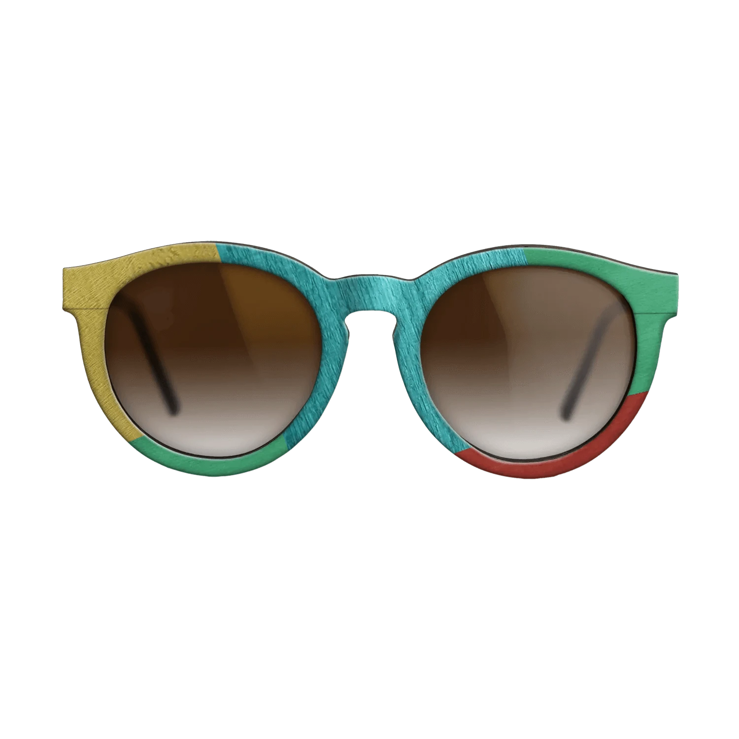 Poplar Dyed: Yellow,Poplar Dyed: Turquoise,Poplar Dyed: Blue Denim,Poplar Dyed: Green: Mosaic - The Rebel - Round - 1195 - SIRIS wood optic