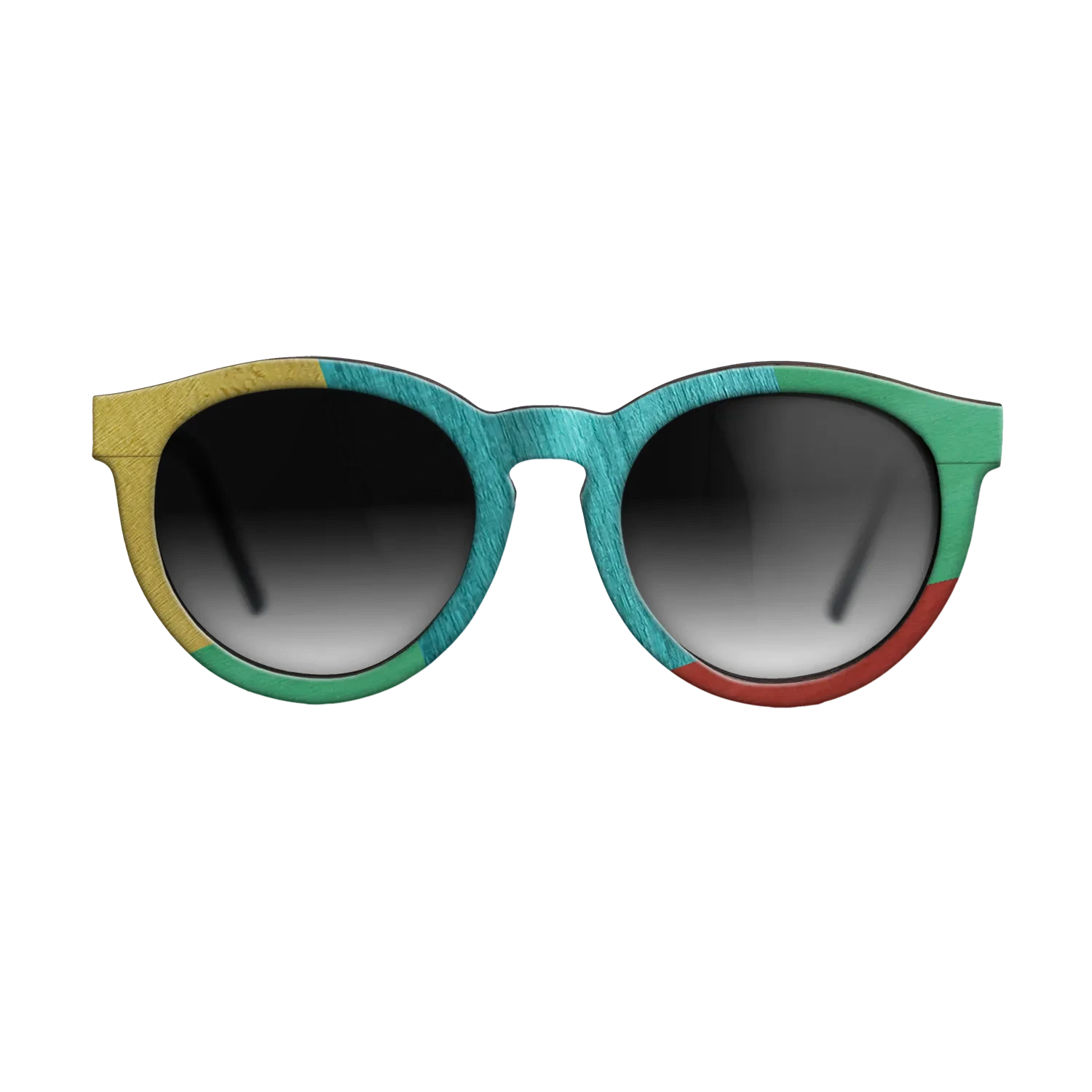 Poplar Dyed: Yellow,Poplar Dyed: Turquoise,Poplar Dyed: Blue Denim,Poplar Dyed: Green: Mosaic - The Rebel - Round - 1195 - SIRIS wood optic