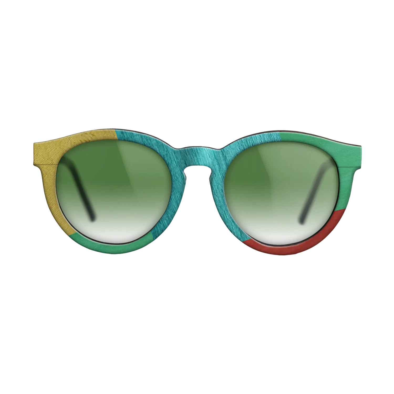 Poplar Dyed: Yellow,Poplar Dyed: Turquoise,Poplar Dyed: Blue Denim,Poplar Dyed: Green: Mosaic - The Rebel - Round - 1195 - SIRIS wood optic
