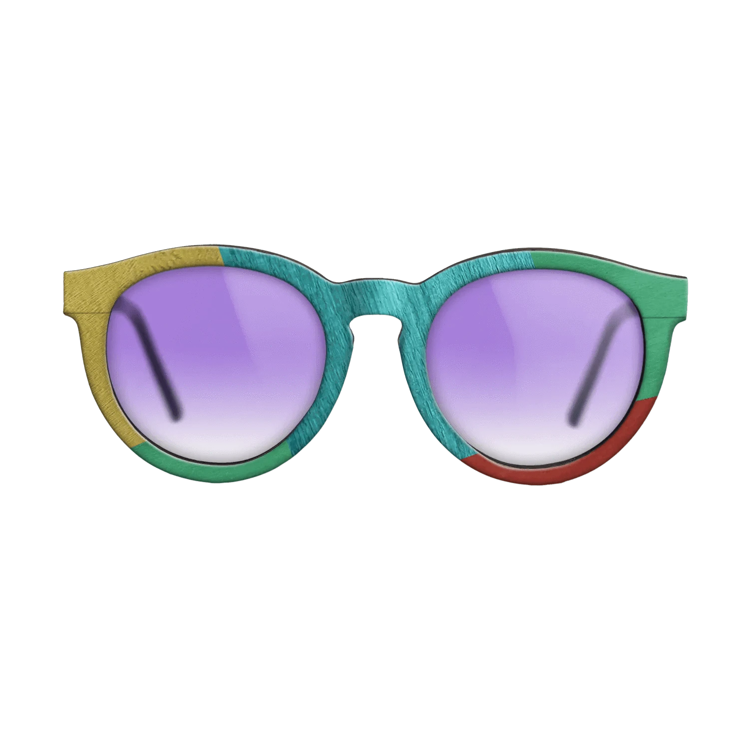 Poplar Dyed: Yellow,Poplar Dyed: Turquoise,Poplar Dyed: Blue Denim,Poplar Dyed: Green: Mosaic - The Rebel - Round - 1195 - SIRIS wood optic
