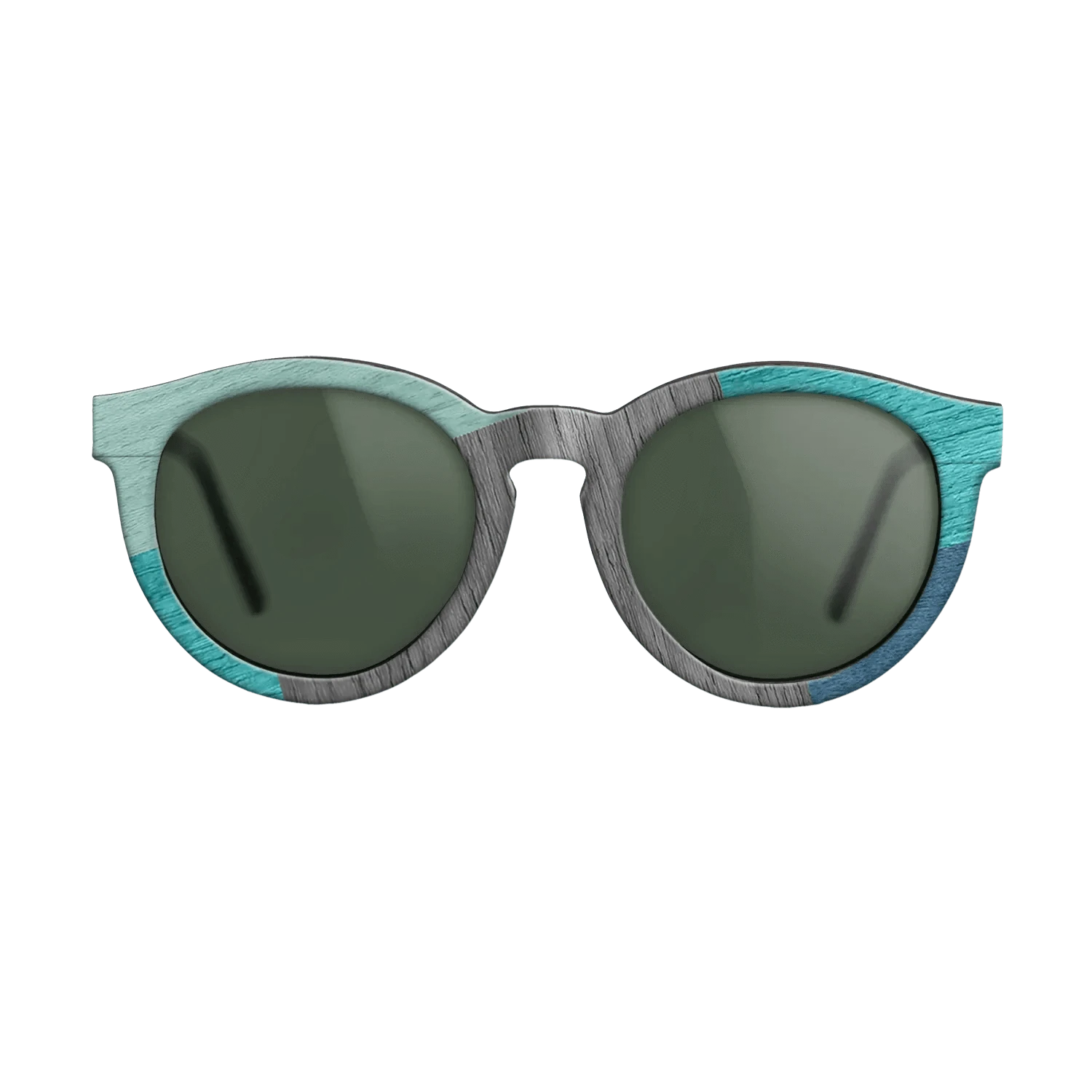 Poplar Dyed: Baby Blue,Poplar Dyed: Turquoise,Grey Oak,Poplar Dyed: Blue Denim: Mosaic - The Rebel - Round - 1777 - SIRIS wood optic