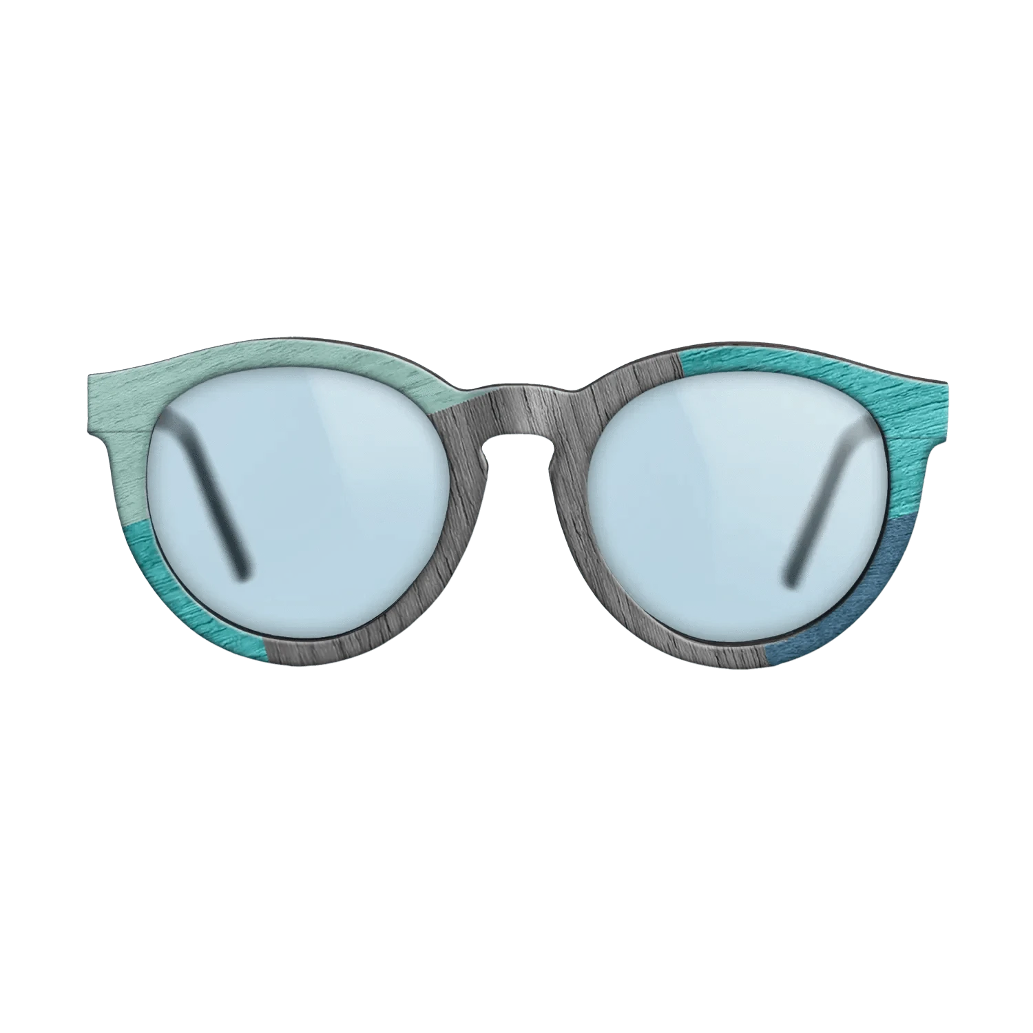 Poplar Dyed: Baby Blue,Poplar Dyed: Turquoise,Grey Oak,Poplar Dyed: Blue Denim: Mosaic - The Rebel - Round - 1777 - SIRIS wood optic
