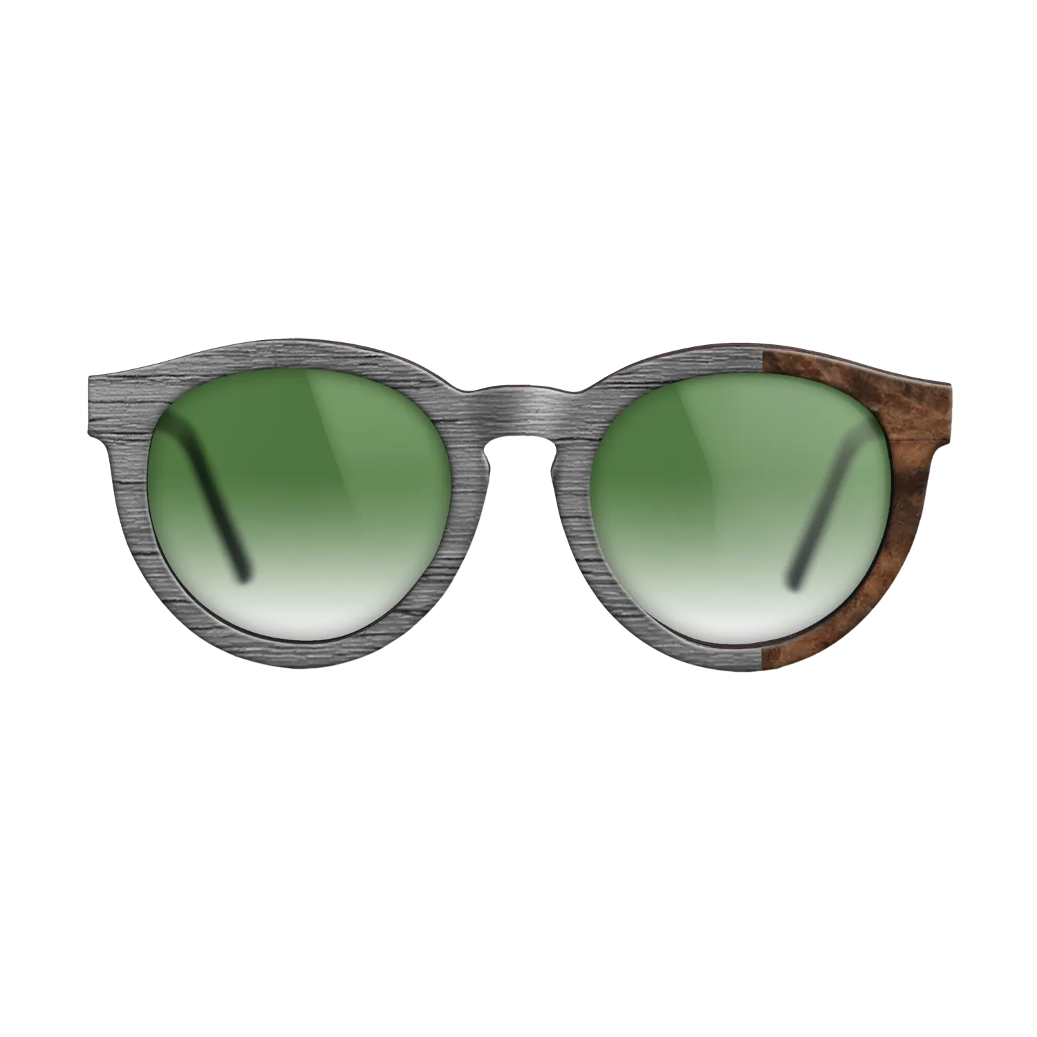Dyed Poplar: Gray, Walnut Burl: DiCut Noir  - The Rebel - Round - SIRIS wood optic