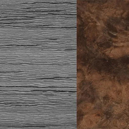 Dyed Poplar: Gray, Walnut Burl: DiCut Noir  - The Sage - Rectangle - SIRIS wood optic