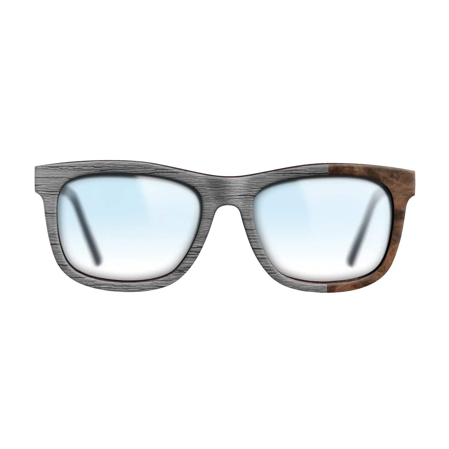 Dyed Poplar: Grey, Walnut Burl: DiCut Noir  - The Hero - Square - SIRIS wood optic