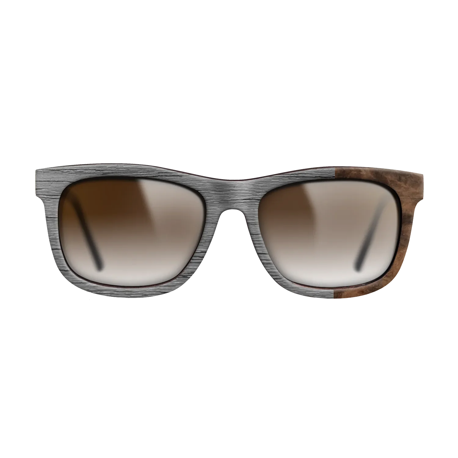 Dyed Poplar: Grey, Walnut Burl: DiCut Noir  - The Hero - Square - SIRIS wood optic