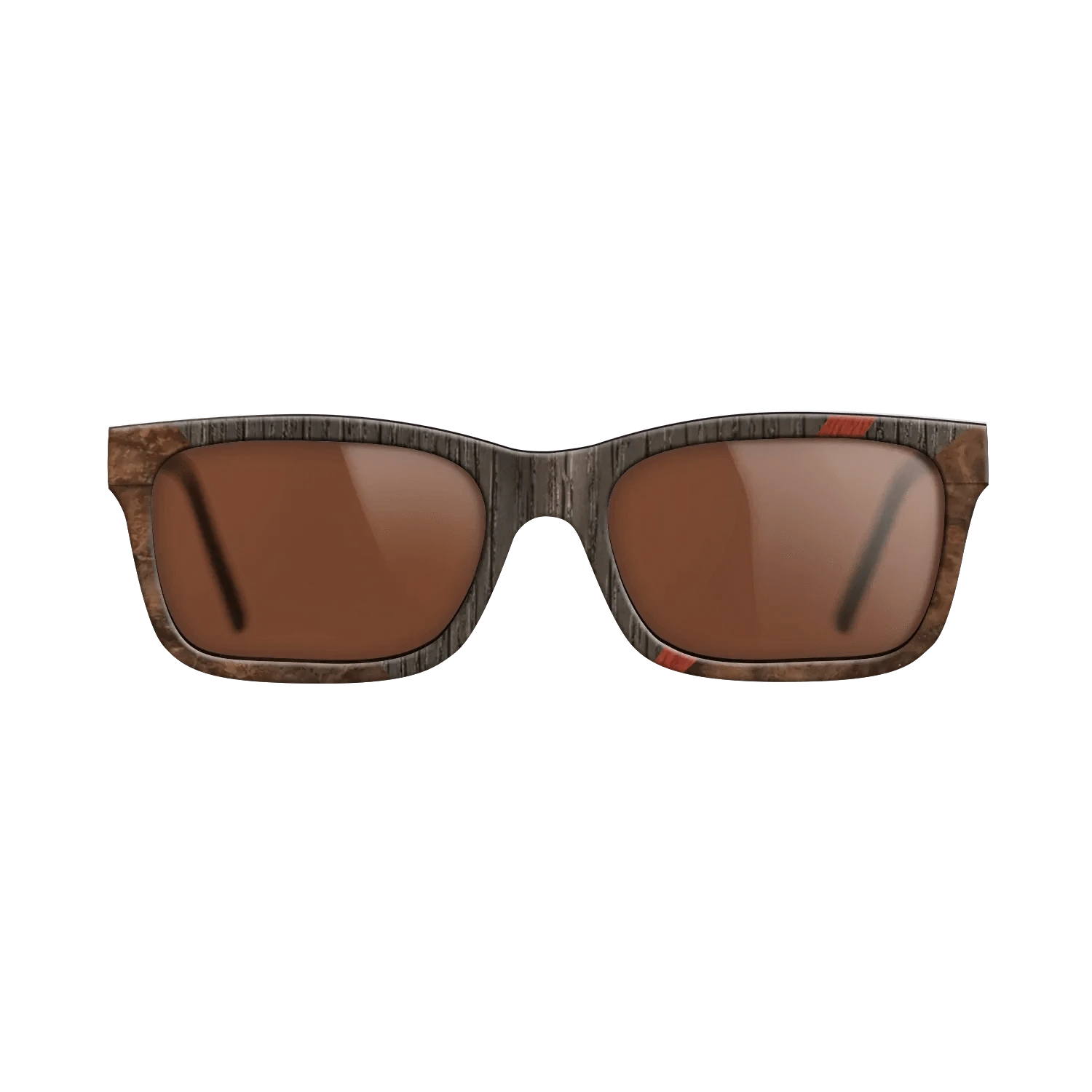 Walnut: Straight Grain,Fumed Oak,Poplar Dyed: Red,Walnut Burl: Geometric - The Sage - Rectangle - 2051 - SIRIS wood optic