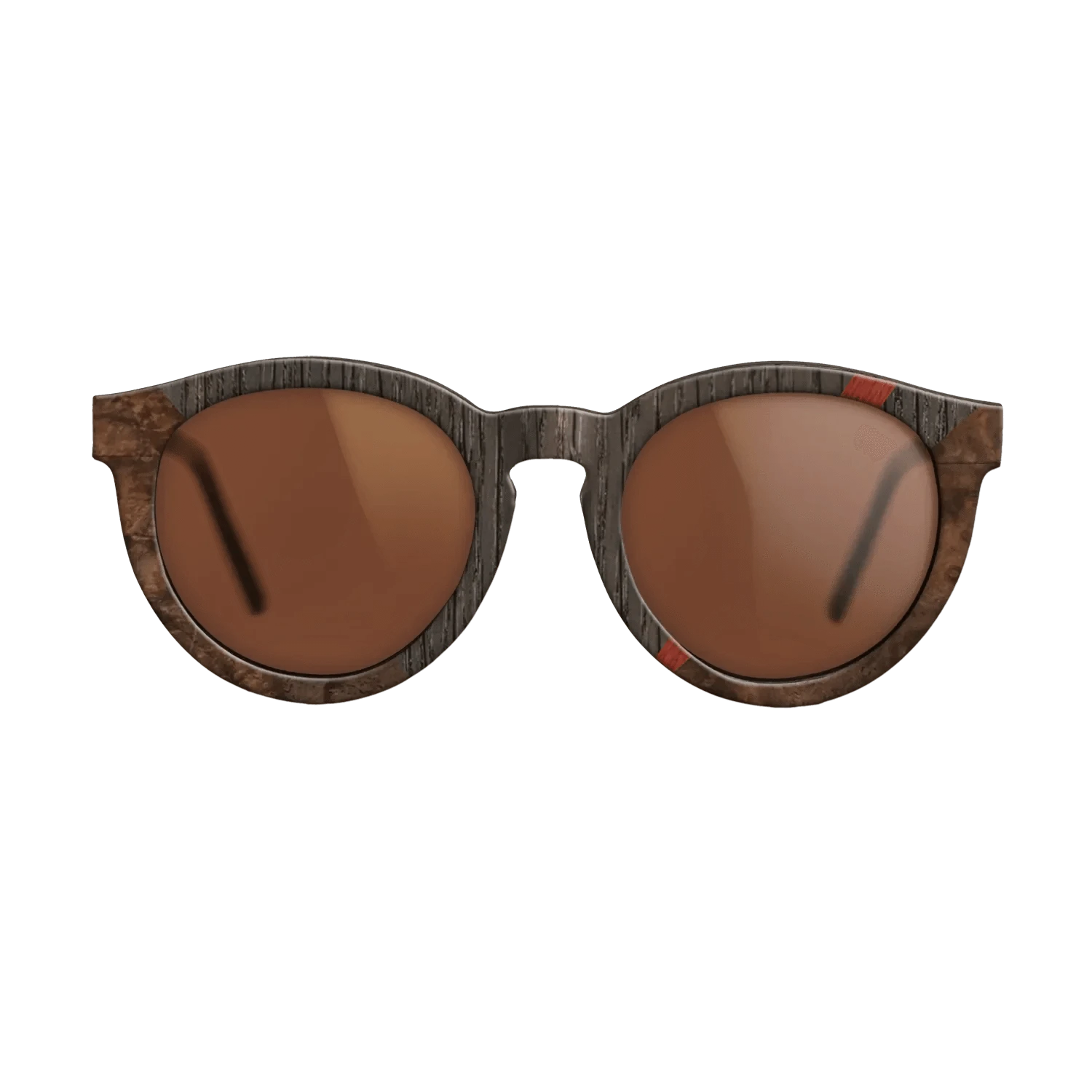 Walnut: Straight Grain,Fumed Oak,Poplar Dyed: Red,Walnut Burl: Geometric - The Rebel - Round - 2051 - SIRIS wood optic