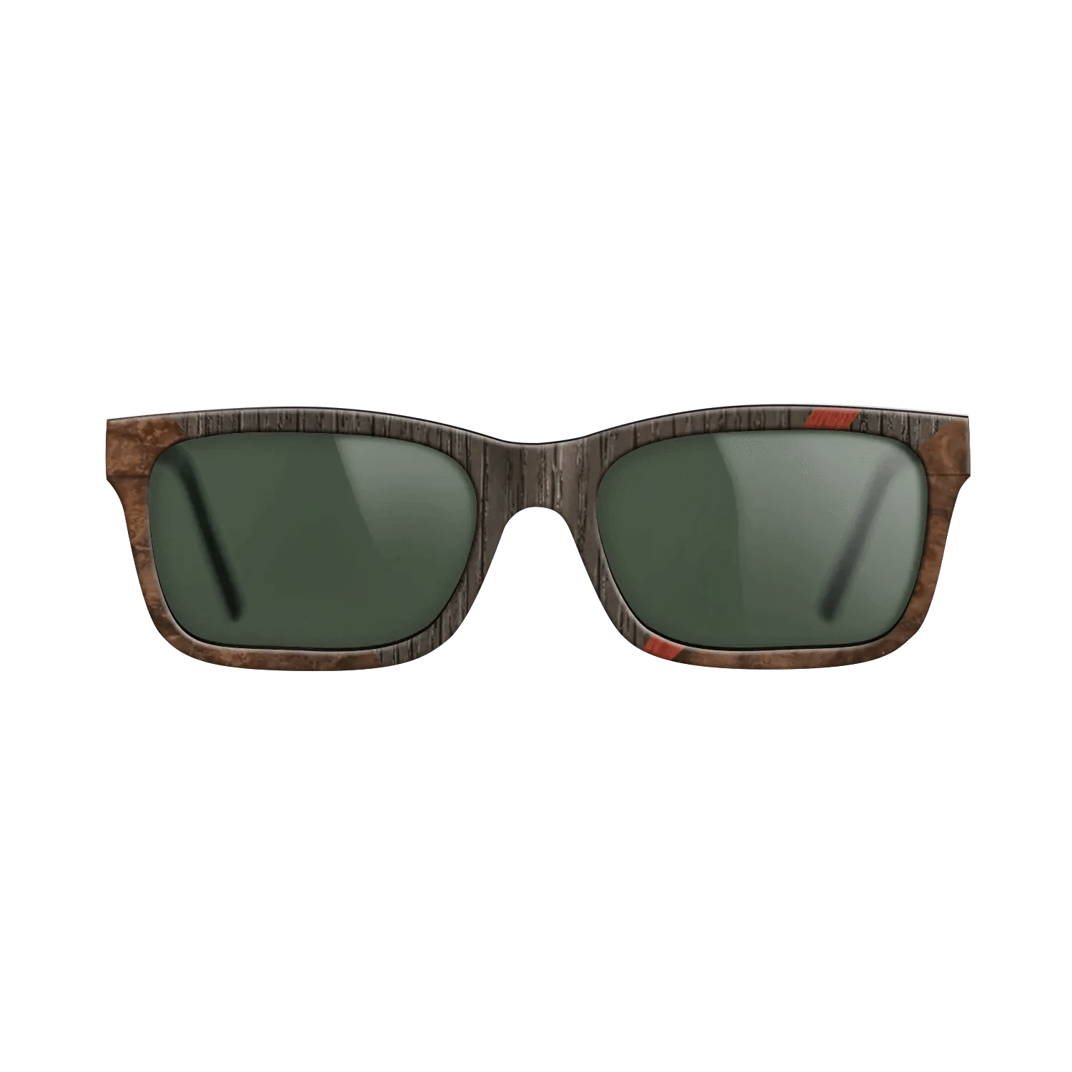 Walnut: Straight Grain,Fumed Oak,Poplar Dyed: Red,Walnut Burl: Geometric - The Sage - Rectangle - 2051 - SIRIS wood optic