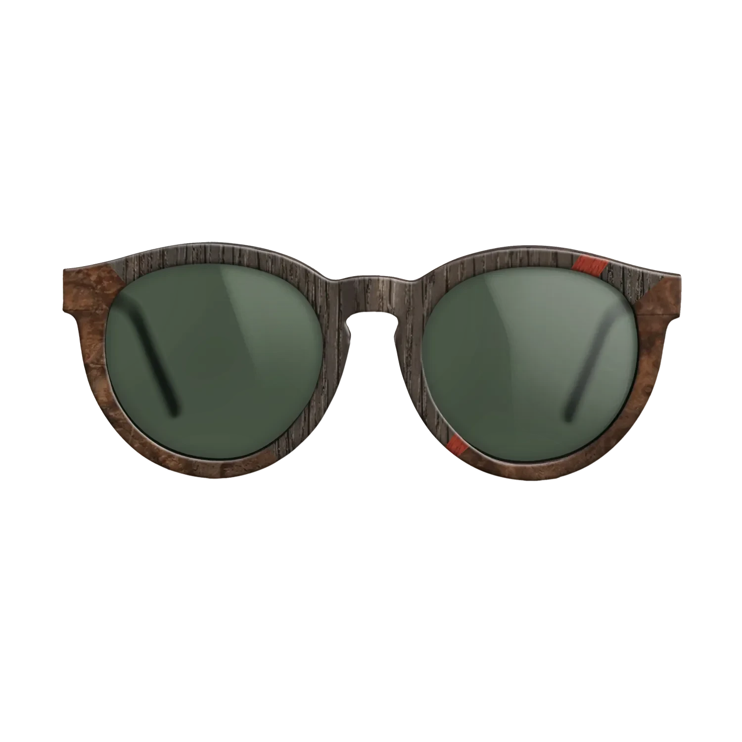 Walnut: Straight Grain,Fumed Oak,Poplar Dyed: Red,Walnut Burl: Geometric - The Rebel - Round - 2051 - SIRIS wood optic