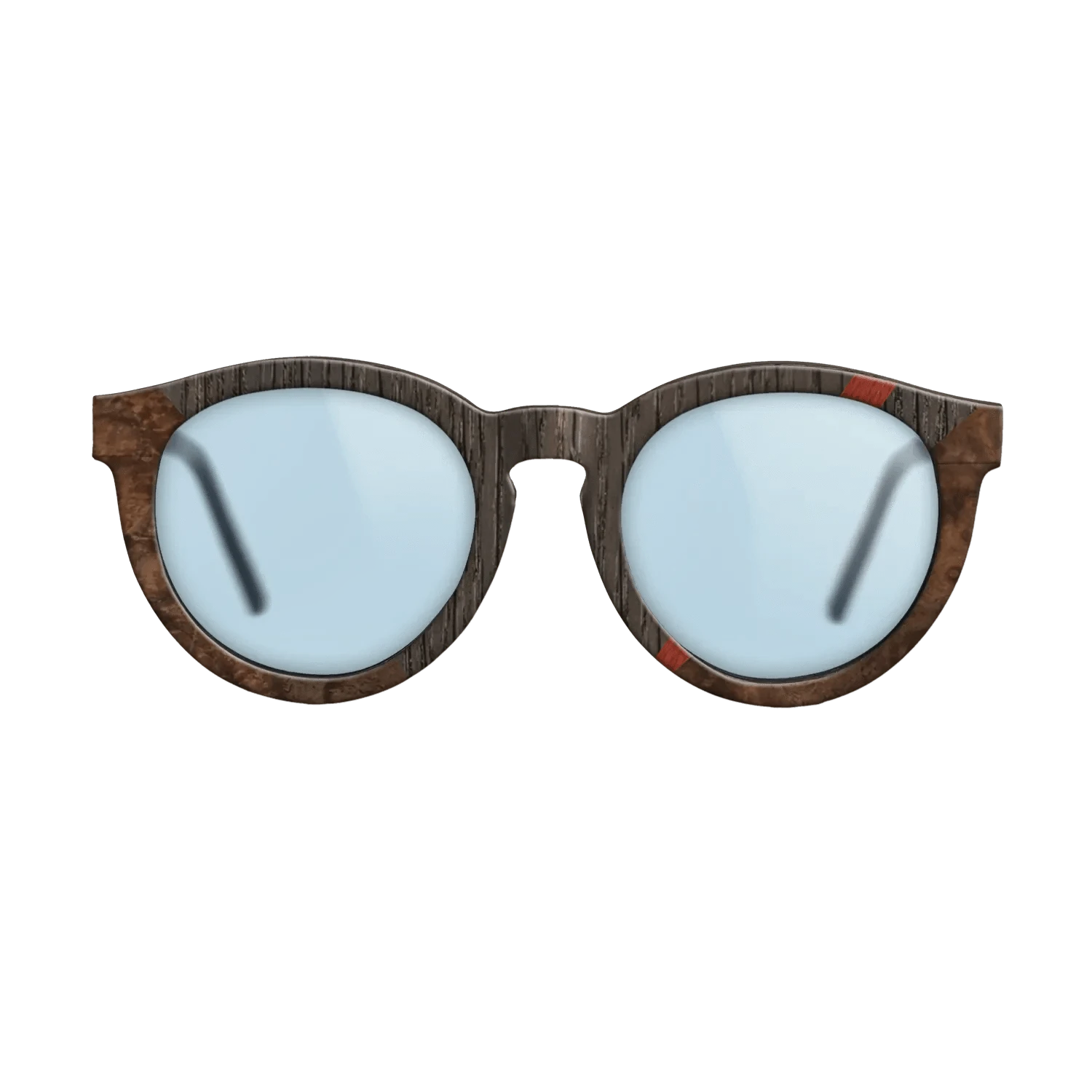 Walnut: Straight Grain,Fumed Oak,Poplar Dyed: Red,Walnut Burl: Geometric - The Rebel - Round - 2051 - SIRIS wood optic