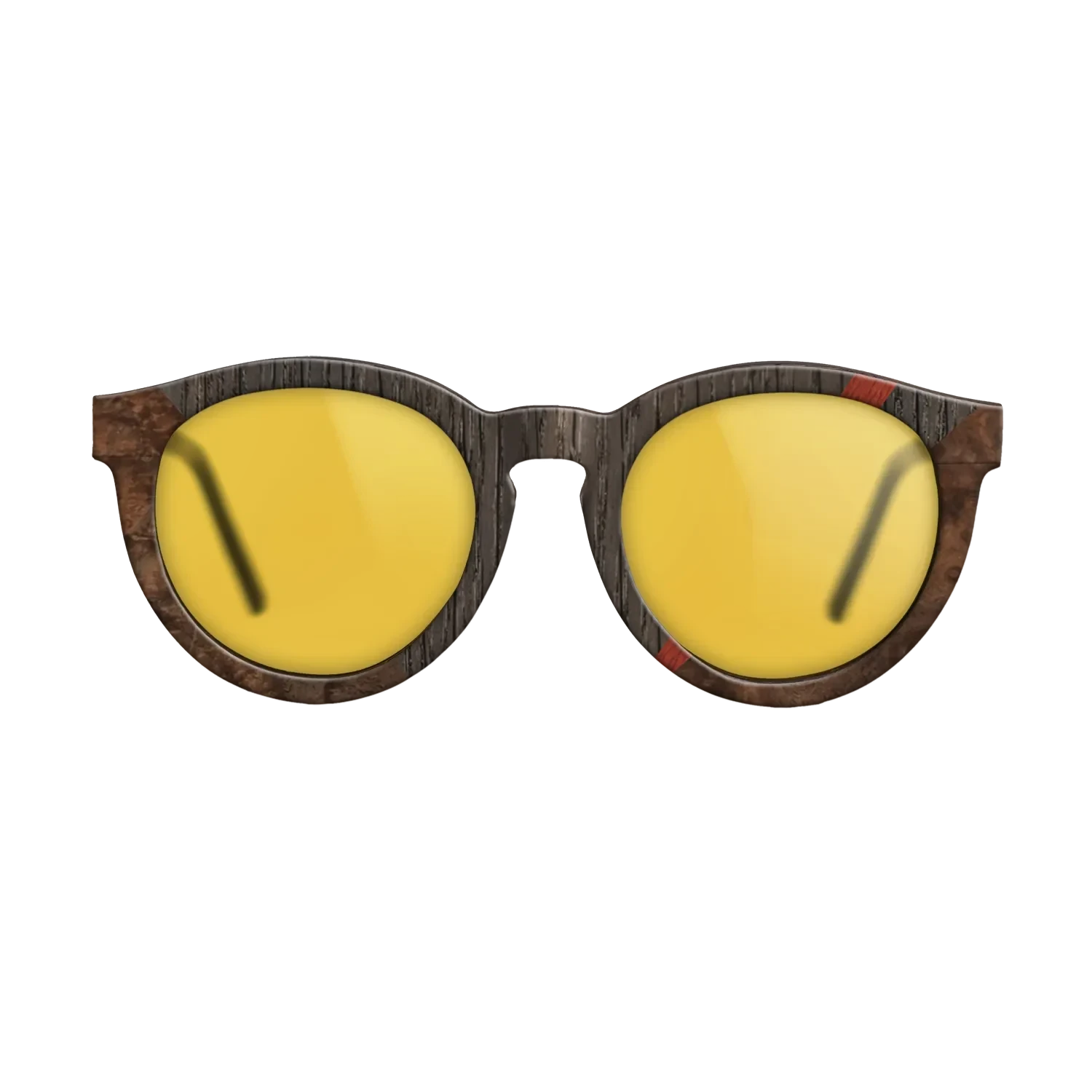 Walnut: Straight Grain,Fumed Oak,Poplar Dyed: Red,Walnut Burl: Geometric - The Rebel - Round - 2051 - SIRIS wood optic