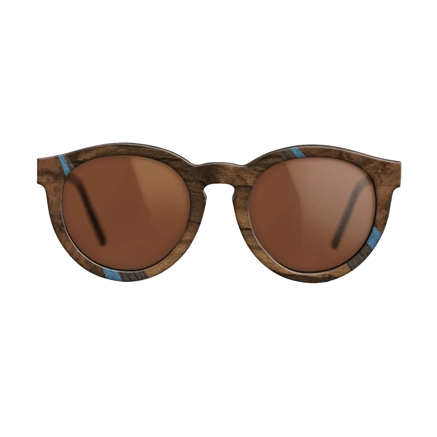 Walnut Burl,Santos Rosewood Dark,Poplar Dyed: Blue Denim,Fumed Oak,Walnut: Straight Grain: Fractal - The Rebel - Round - 1462 - SIRIS wood optic