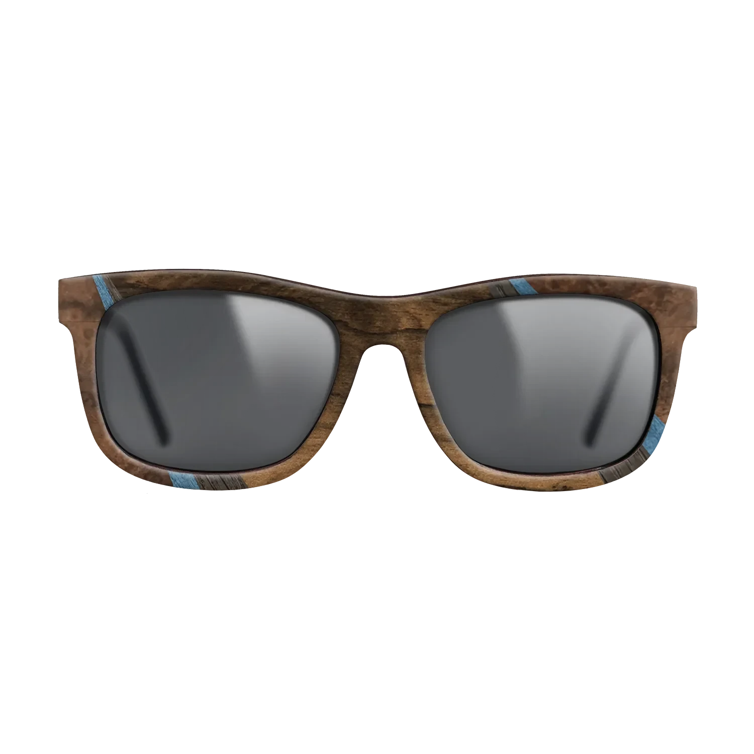 Walnut Burl,Santos Rosewood Dark,Poplar Dyed: Blue Denim,Fumed Oak,Walnut: Straight Grain: Fractal - The Hero - Square - 1462 - SIRIS wood optic
