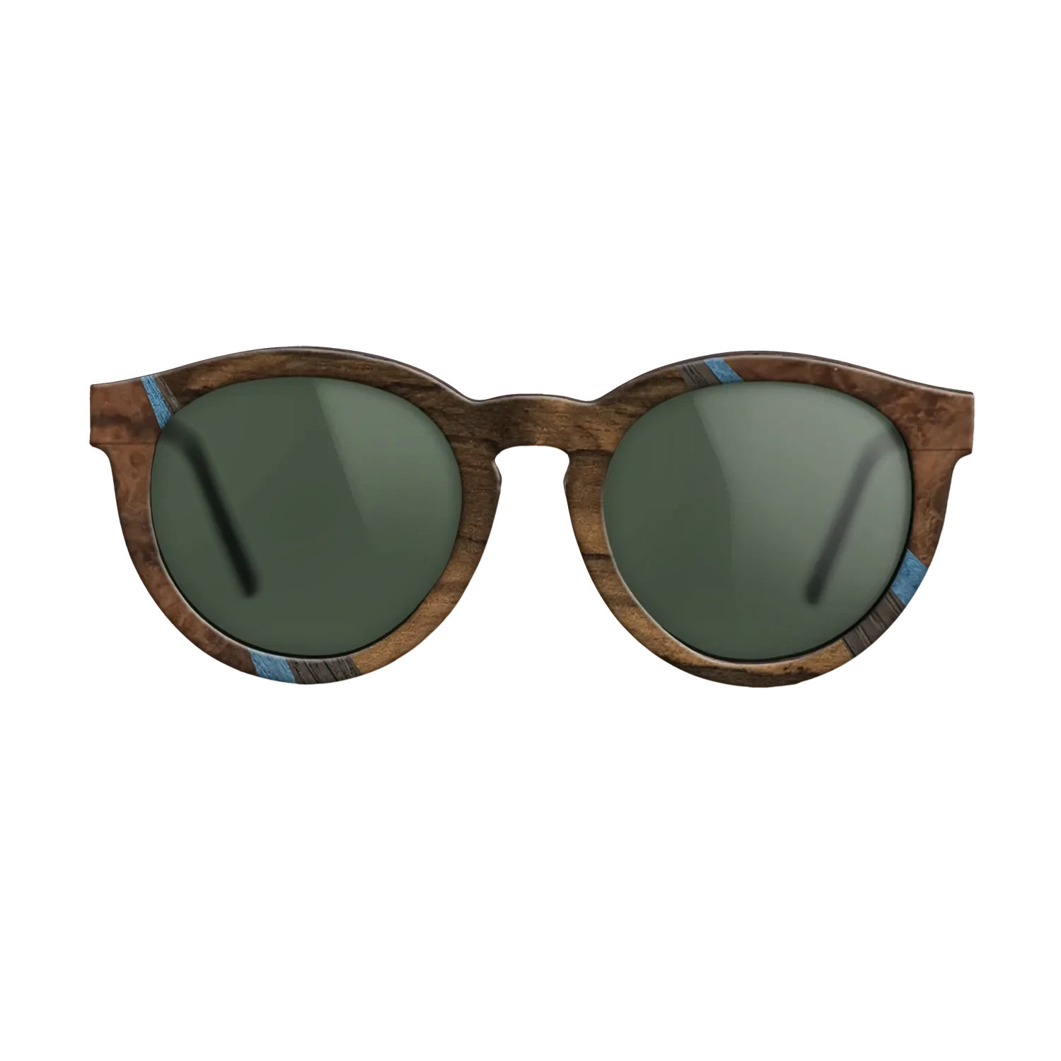 Walnut Burl,Santos Rosewood Dark,Poplar Dyed: Blue Denim,Fumed Oak,Walnut: Straight Grain: Fractal - The Rebel - Round - 1462 - SIRIS wood optic
